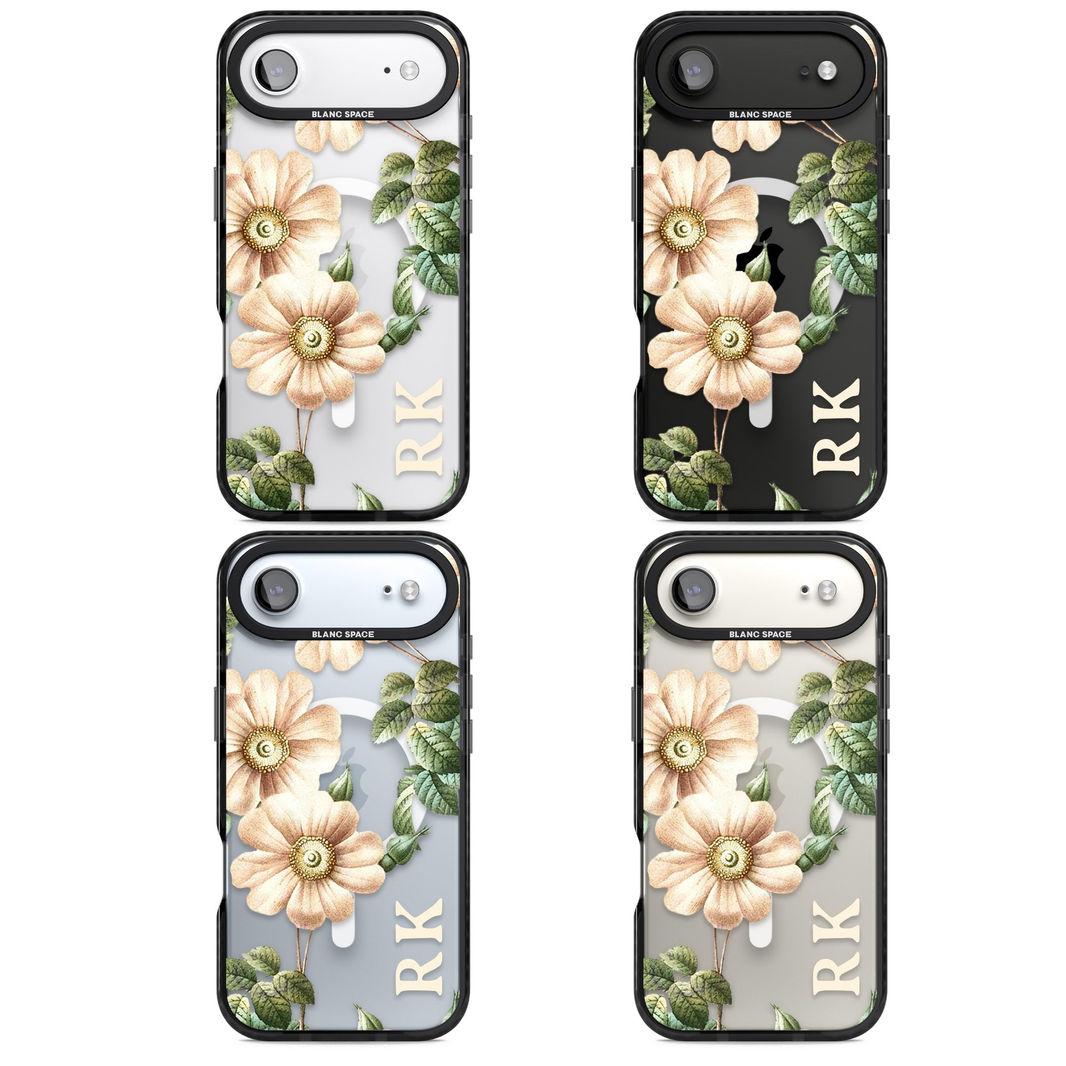 Personalised Vintage Floral Anemone iPhone 17 Air Impact Pro Black Phone Case APT Impact Protection