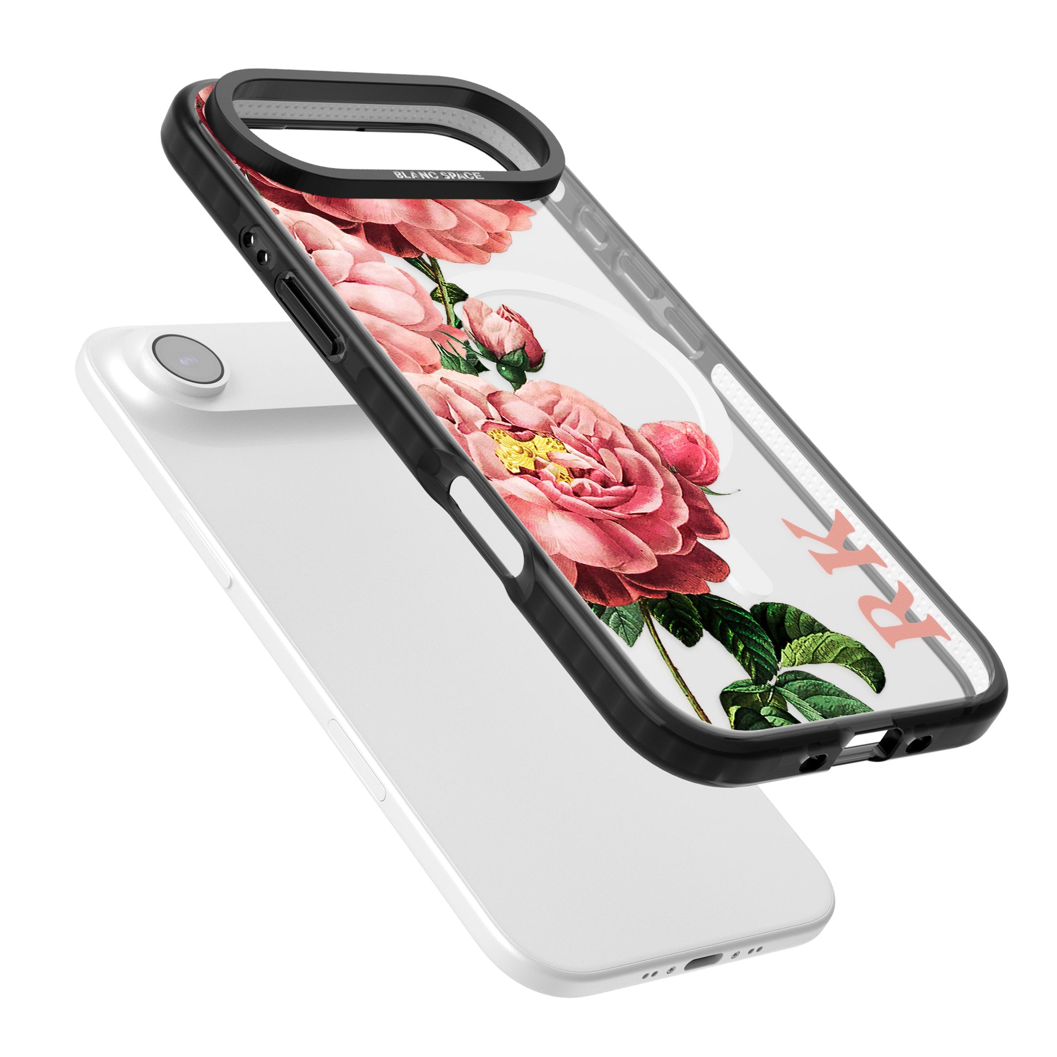 Personalised Vintage Floral Peonies iPhone 17 Air Impact Pro Black Phone Case Colours