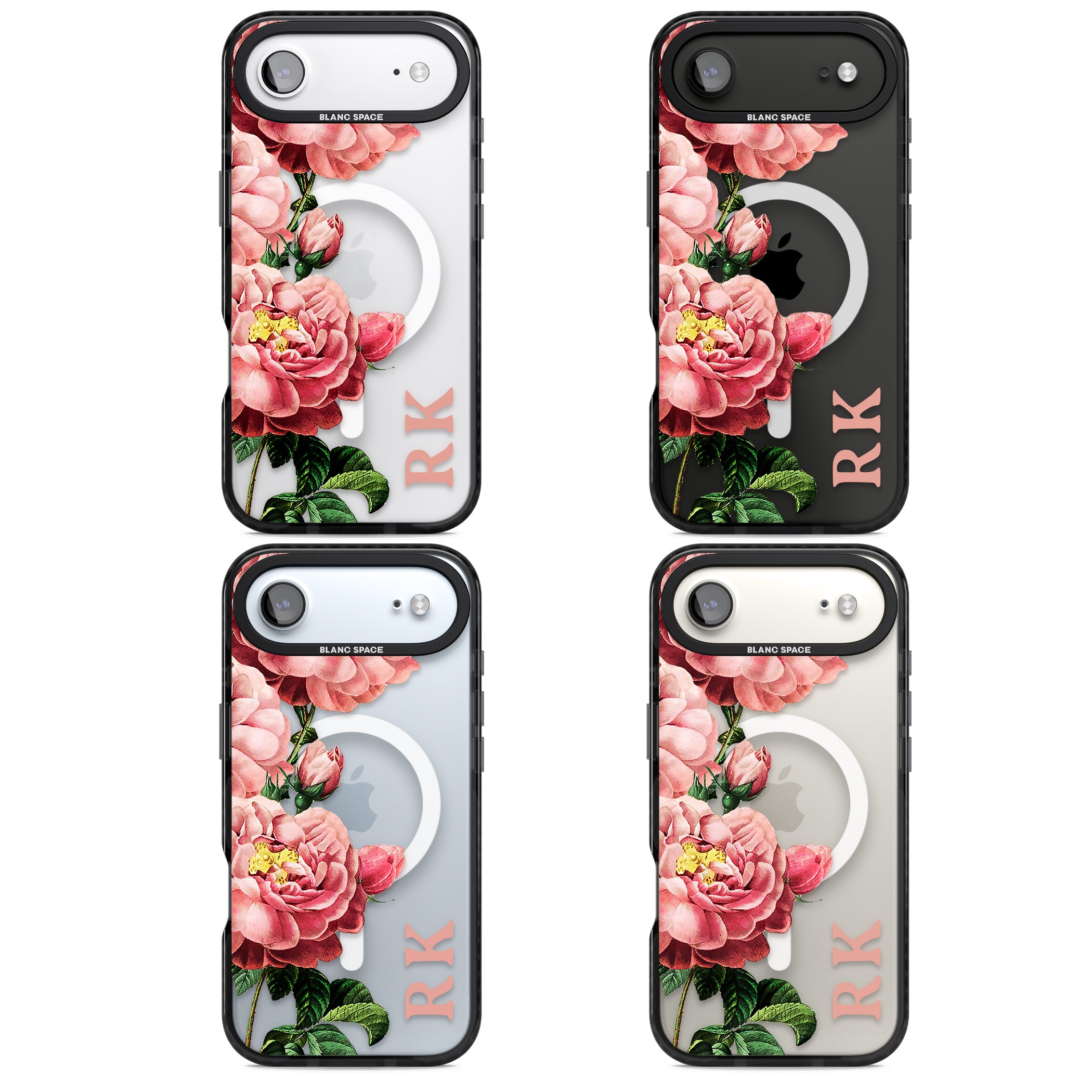 Personalised Vintage Floral Peonies iPhone 17 Air Impact Pro Black Phone Case APT Impact Protection