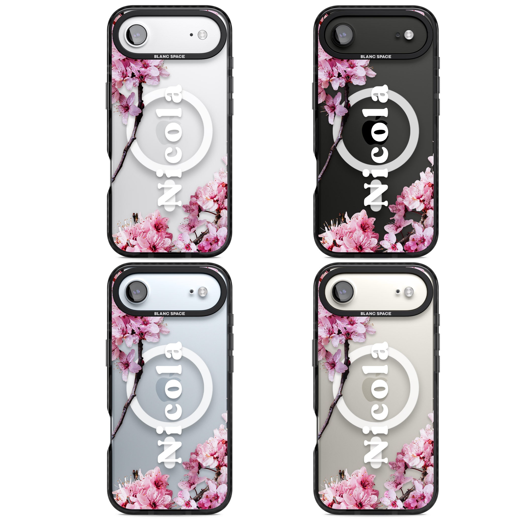 Personalised Cherry Blossom Elegance Classic iPhone 17 Air Impact Pro Black Phone Case APT Impact Protection