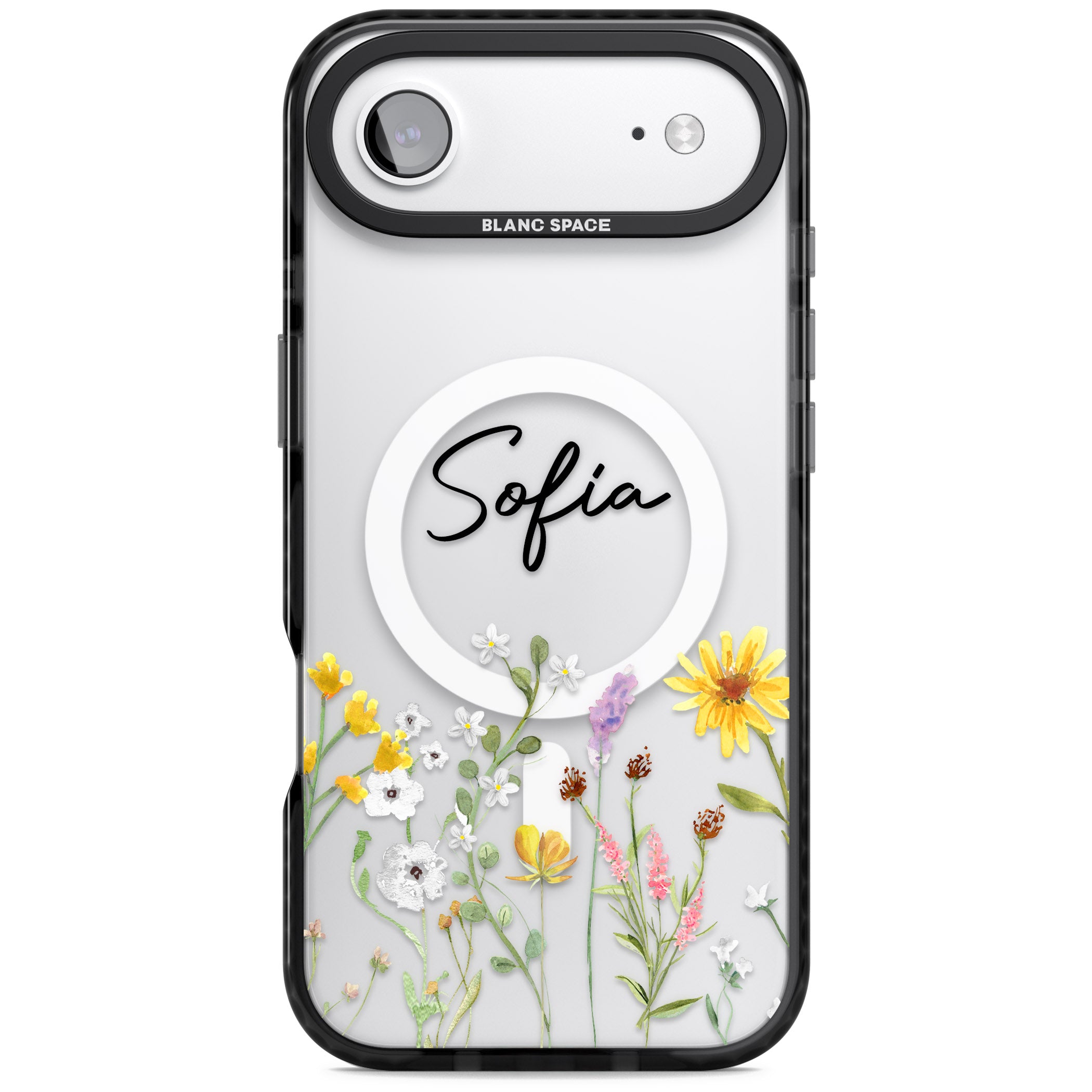 Personalised April Wildfowers iPhone 17 Air Impact Pro Black Phone Case