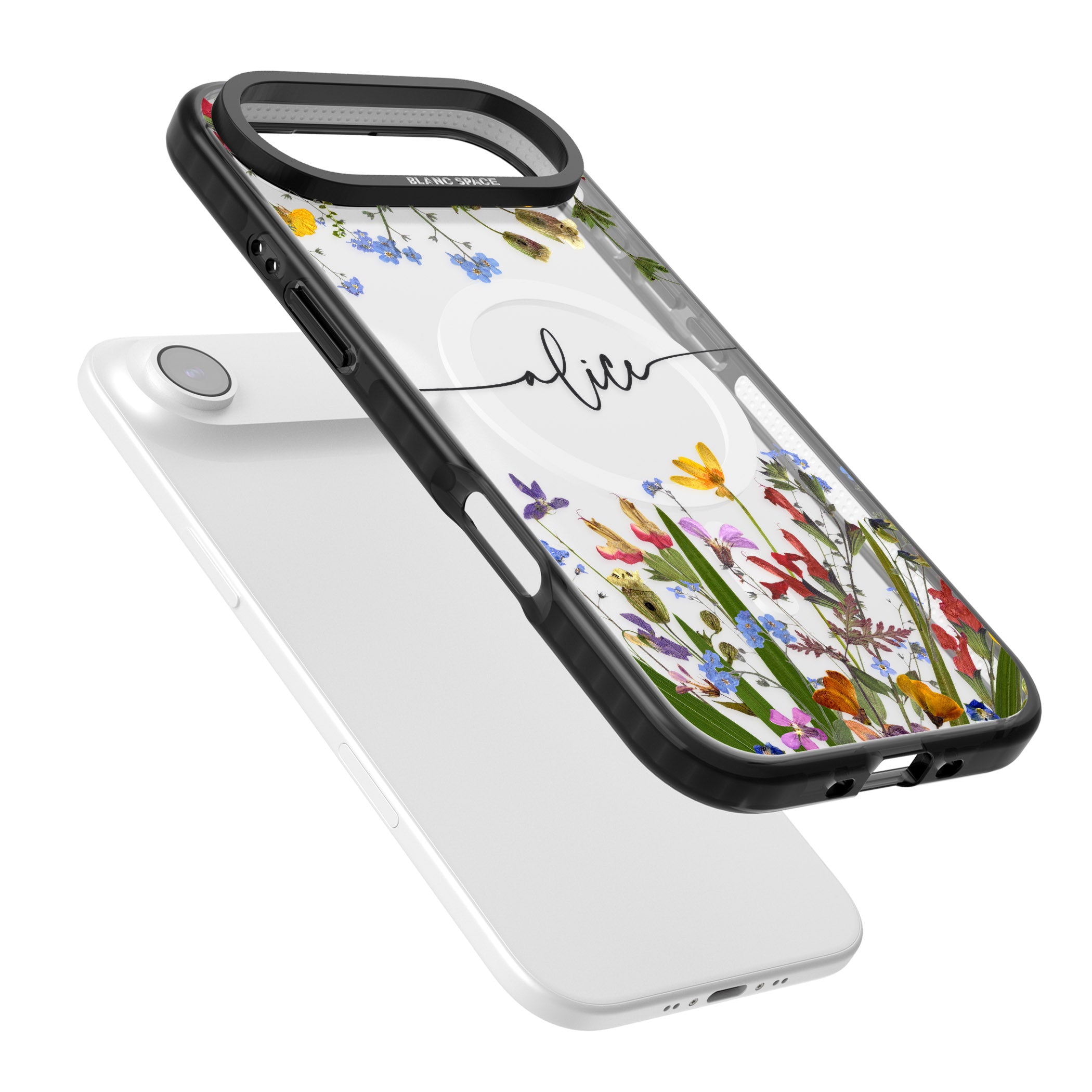Personalised Wildflower Floral iPhone 17 Air Impact Pro Black Phone Case Colours