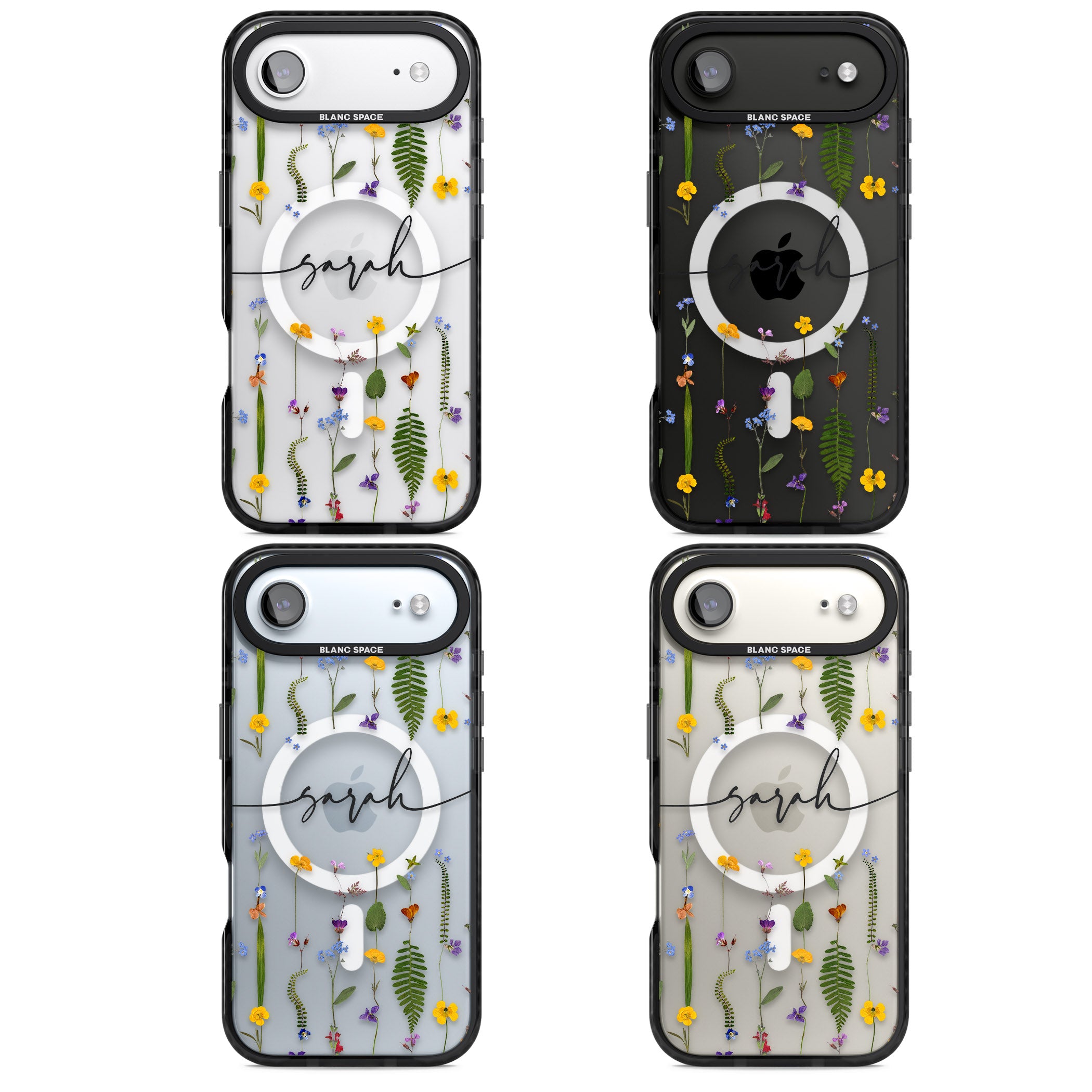 Personalised Wildflower Chain iPhone 17 Air Impact Pro Black Phone Case APT Impact Protection