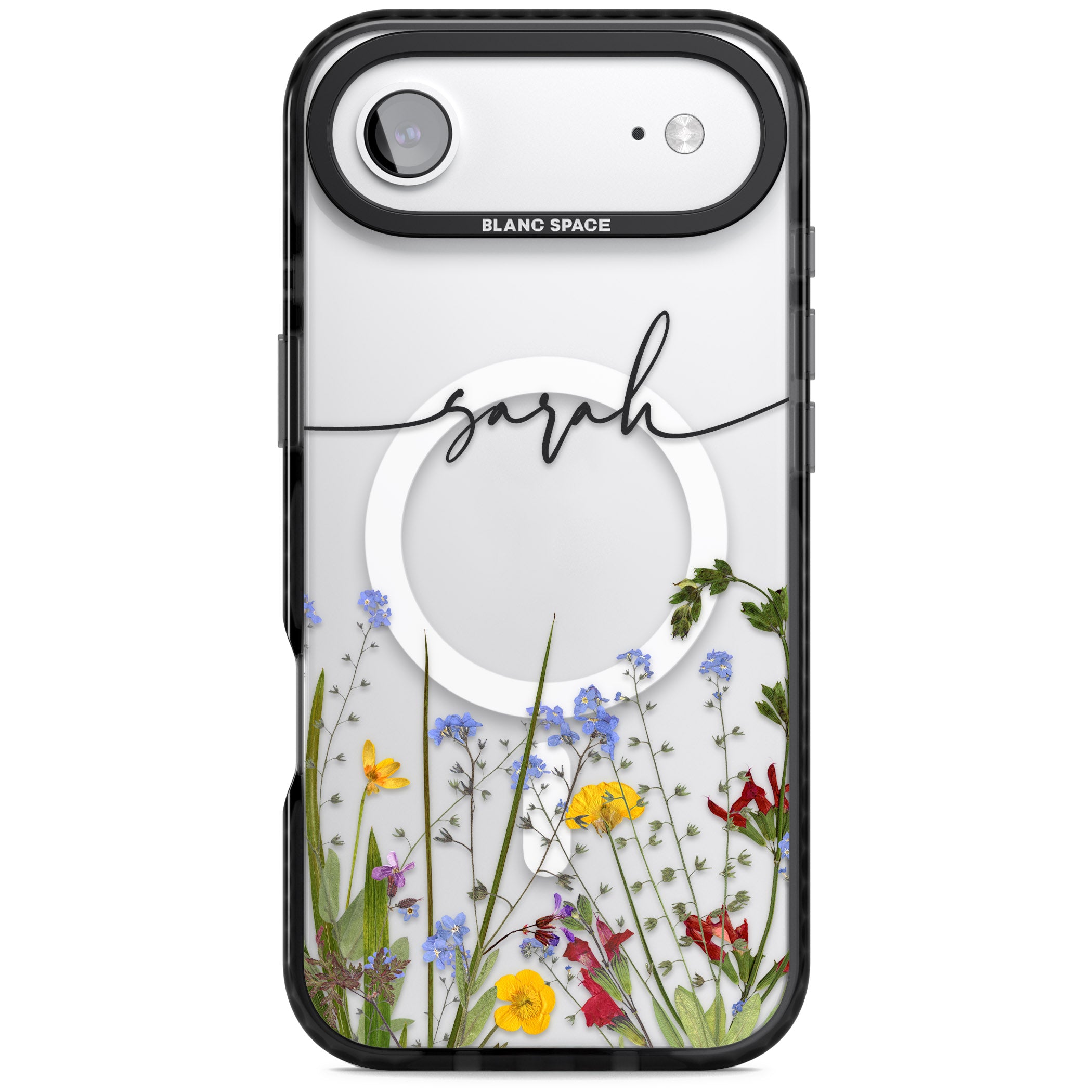 Personalised Wildflower Floral iPhone 17 Air Impact Pro Black Phone Case