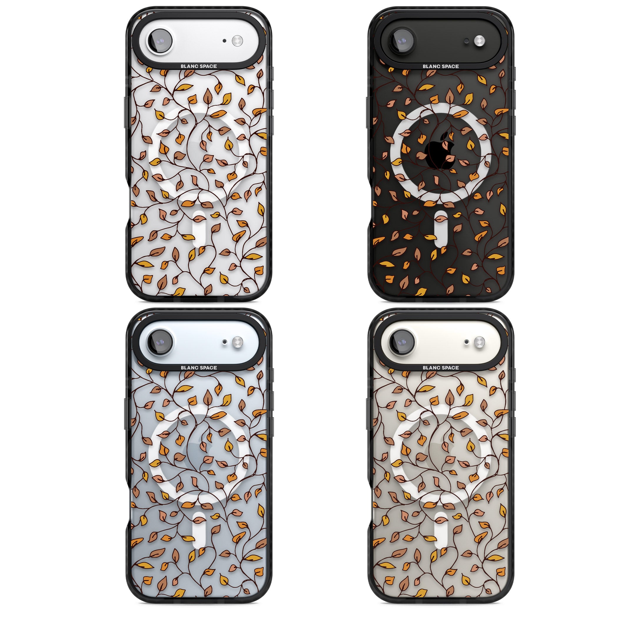 Personalised Autumn Leaves Pattern iPhone 17 Air Impact Pro Black Phone Case APT Impact Protection