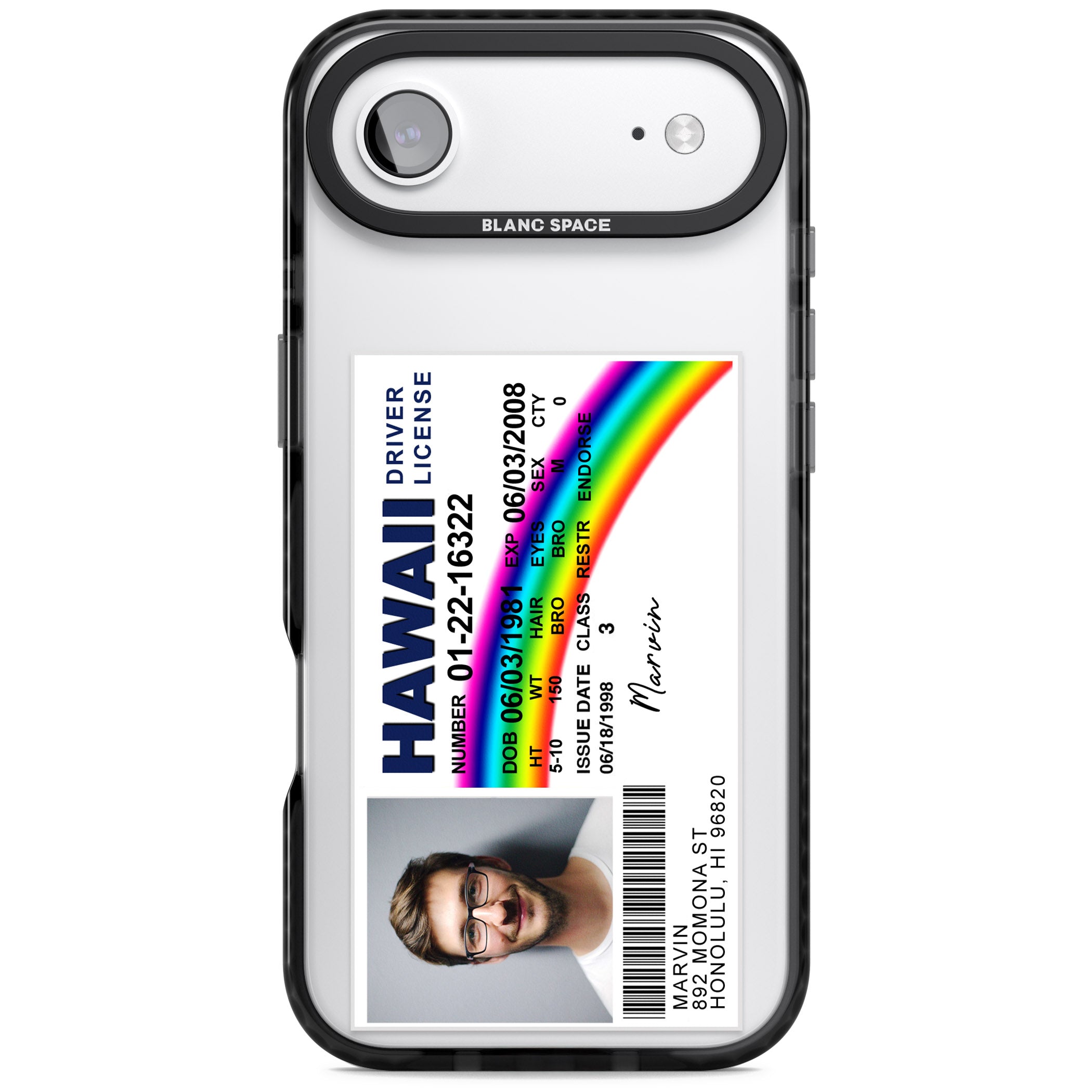 Personalised Hawaii Driving License iPhone 17 Air Impact Pro Black Phone Case