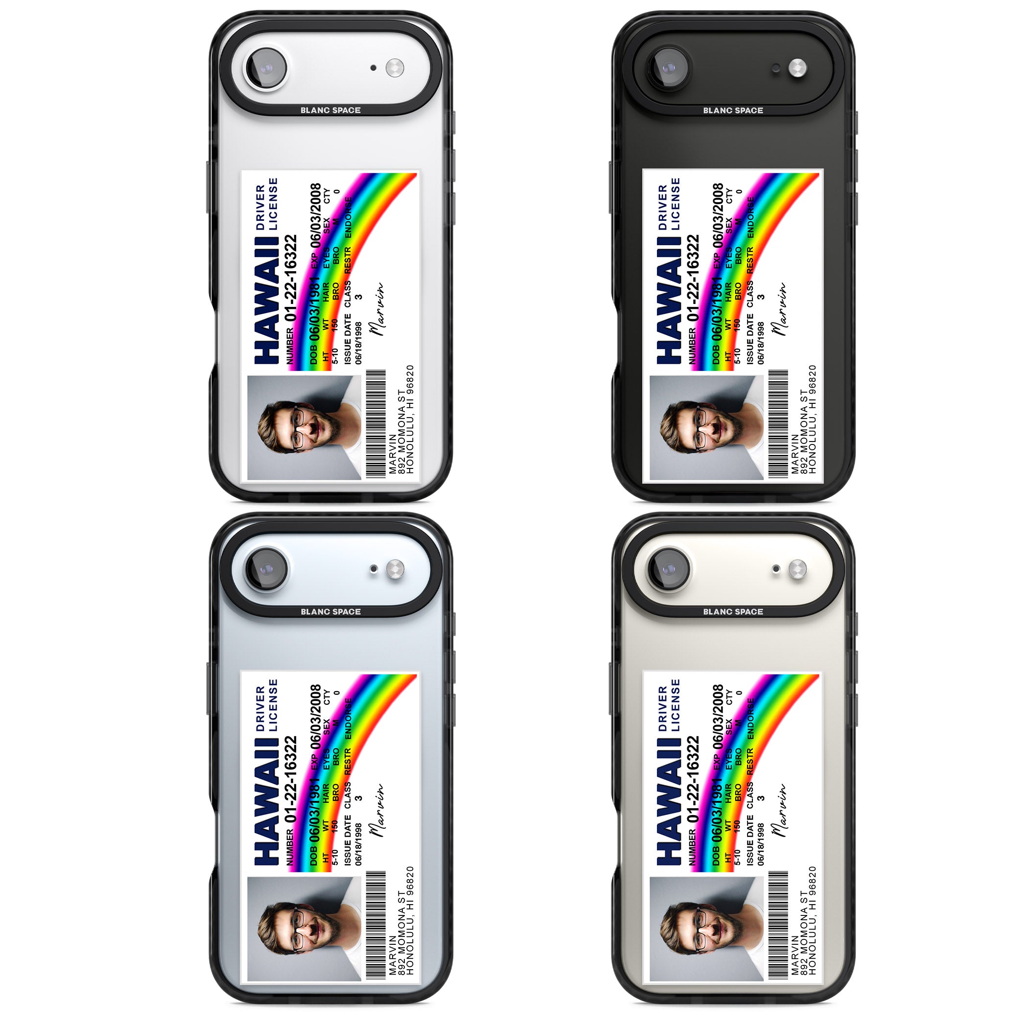 Personalised Hawaii Driving License iPhone 17 Air Impact Pro Black Phone Case APT Impact Protection