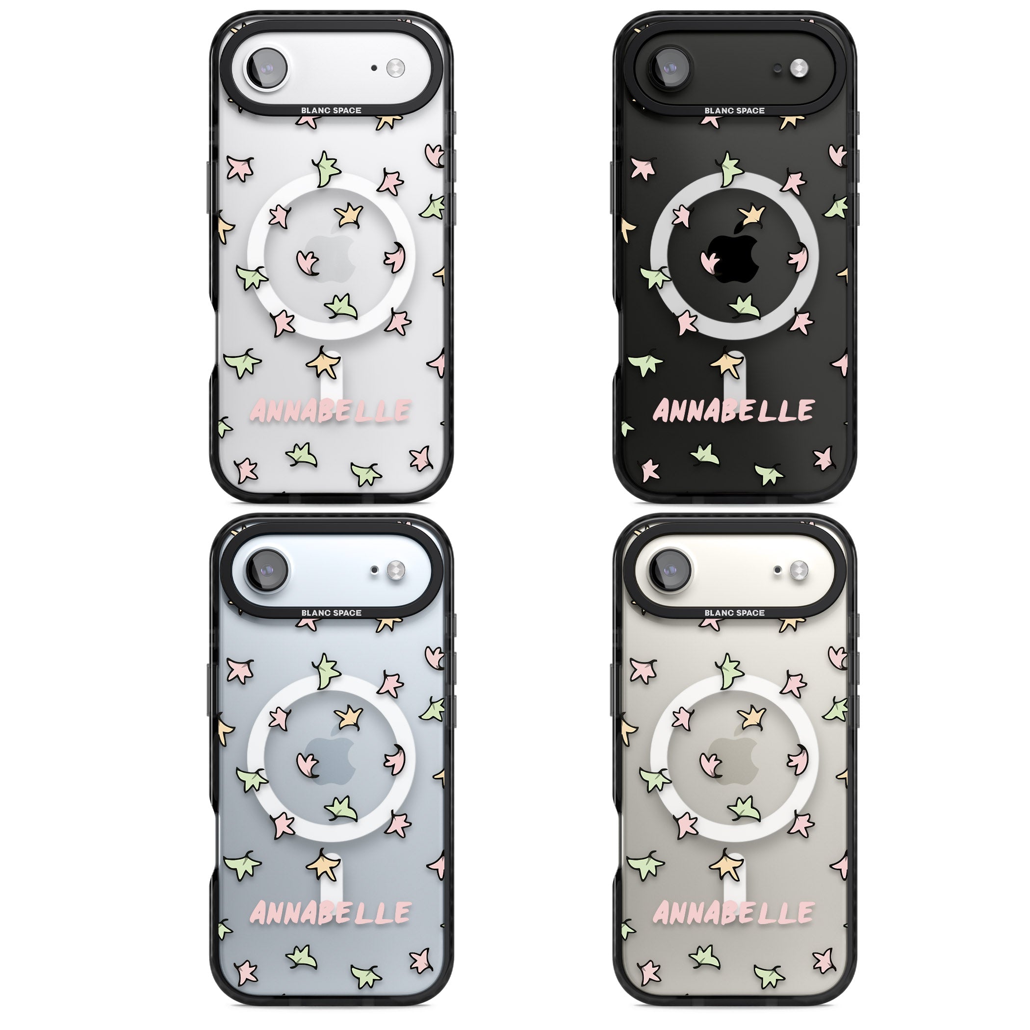 Personalised Heartstopper Leaves Pattern iPhone 17 Air Impact Pro Black Phone Case APT Impact Protection