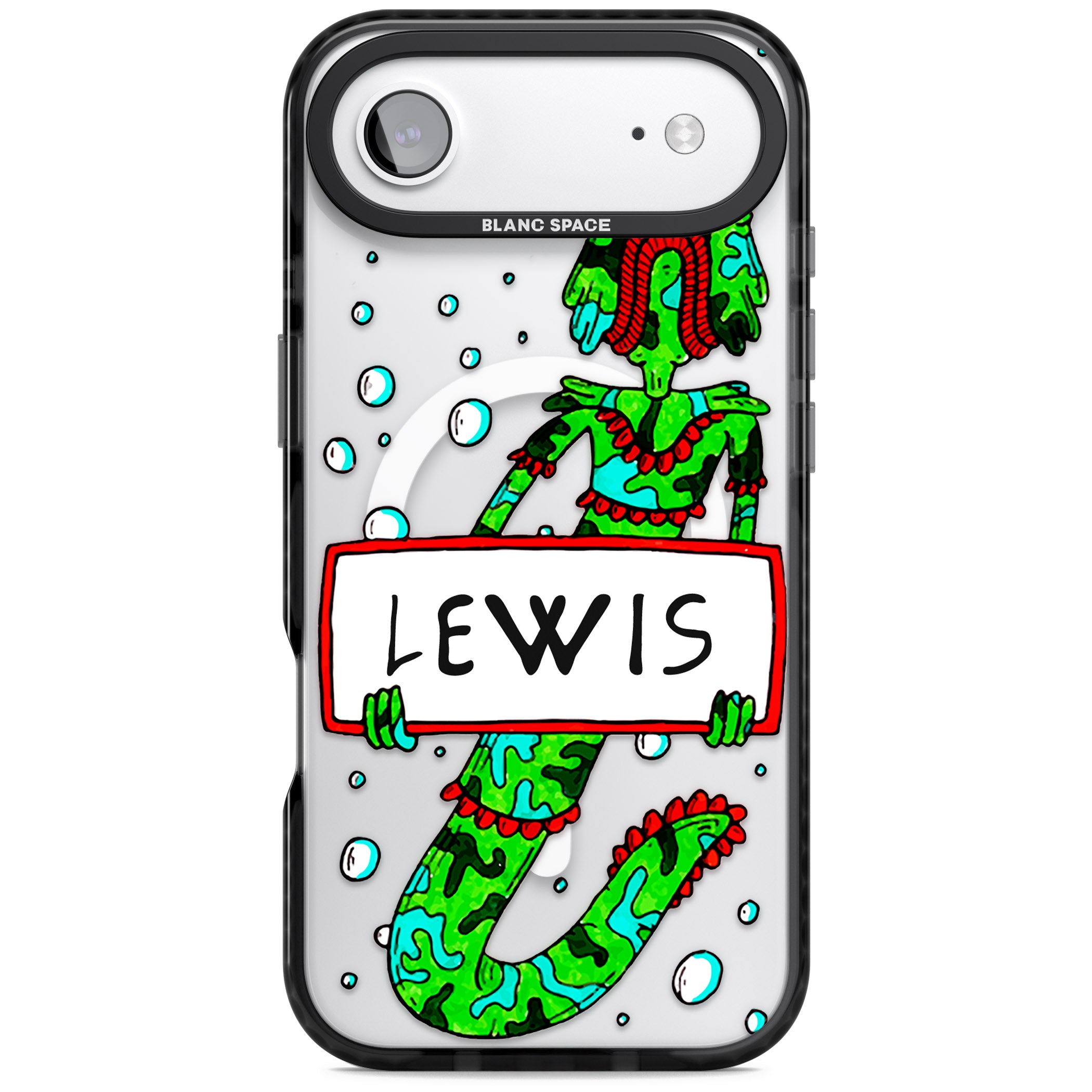 Personalised Fish Boy iPhone 17 Air Impact Pro Black Phone Case