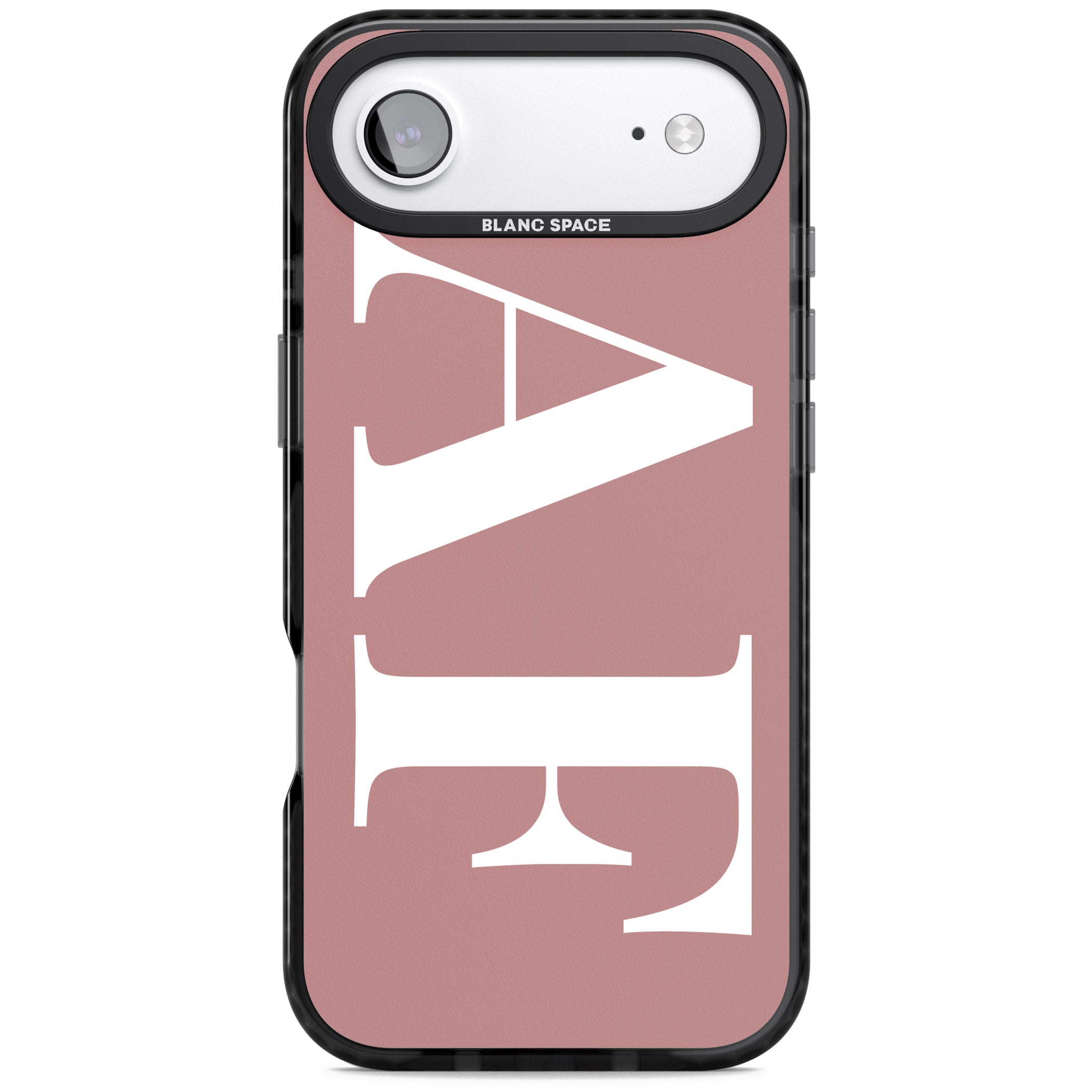 Personalised White & Rose Letters iPhone 17 Air Impact Pro Black Phone Case