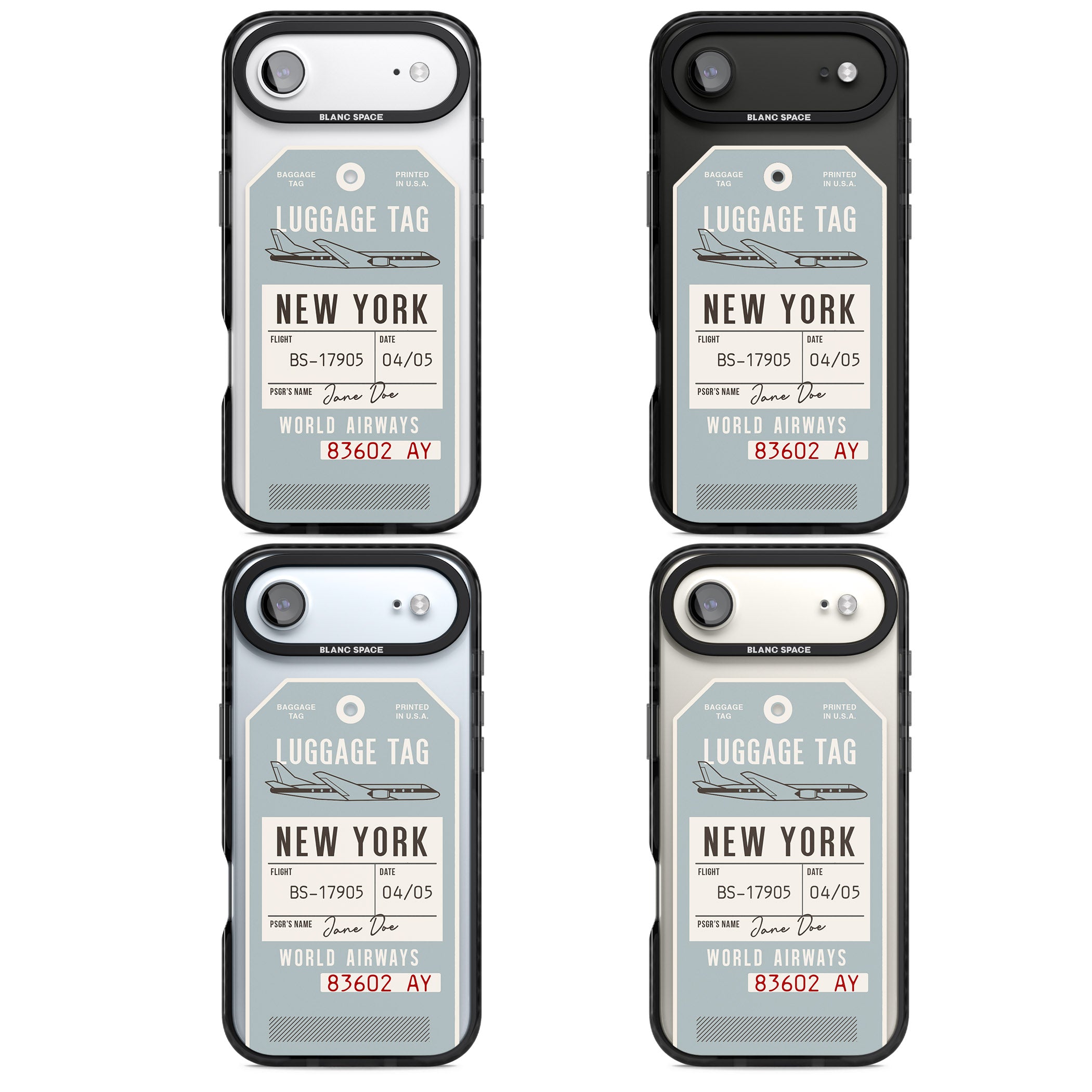 Personalised Vintage Usa Luggage Tag iPhone 17 Air Impact Pro Black Phone Case APT Impact Protection