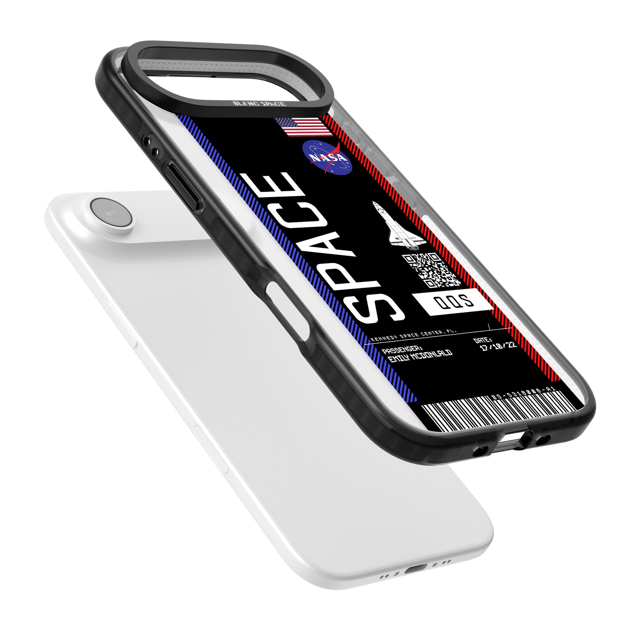 Personalised Nasa Boarding Pass (Dark) iPhone 17 Air Impact Pro Black Phone Case Colours