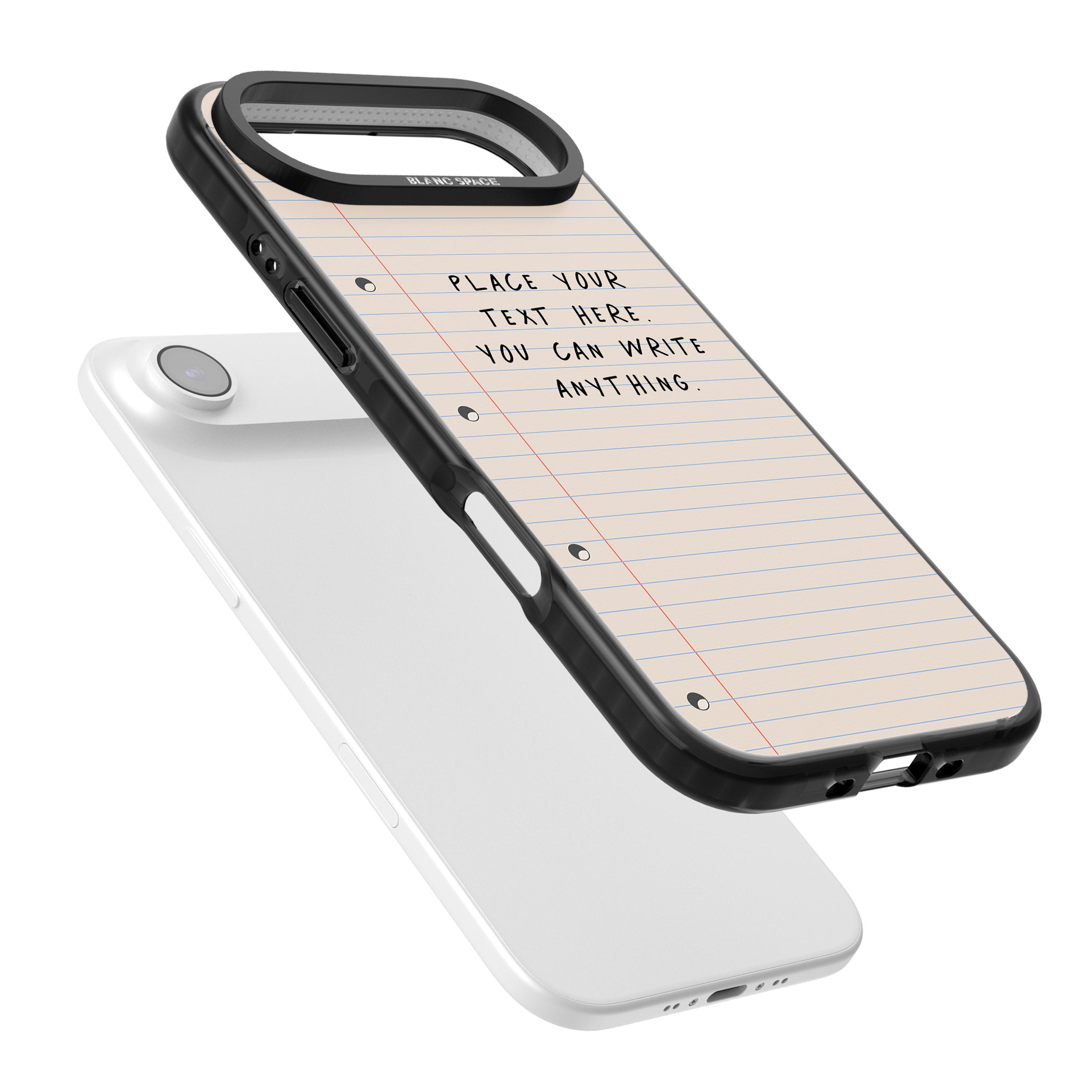 Personalised Lined Paper iPhone 17 Air Impact Pro Black Phone Case Colours