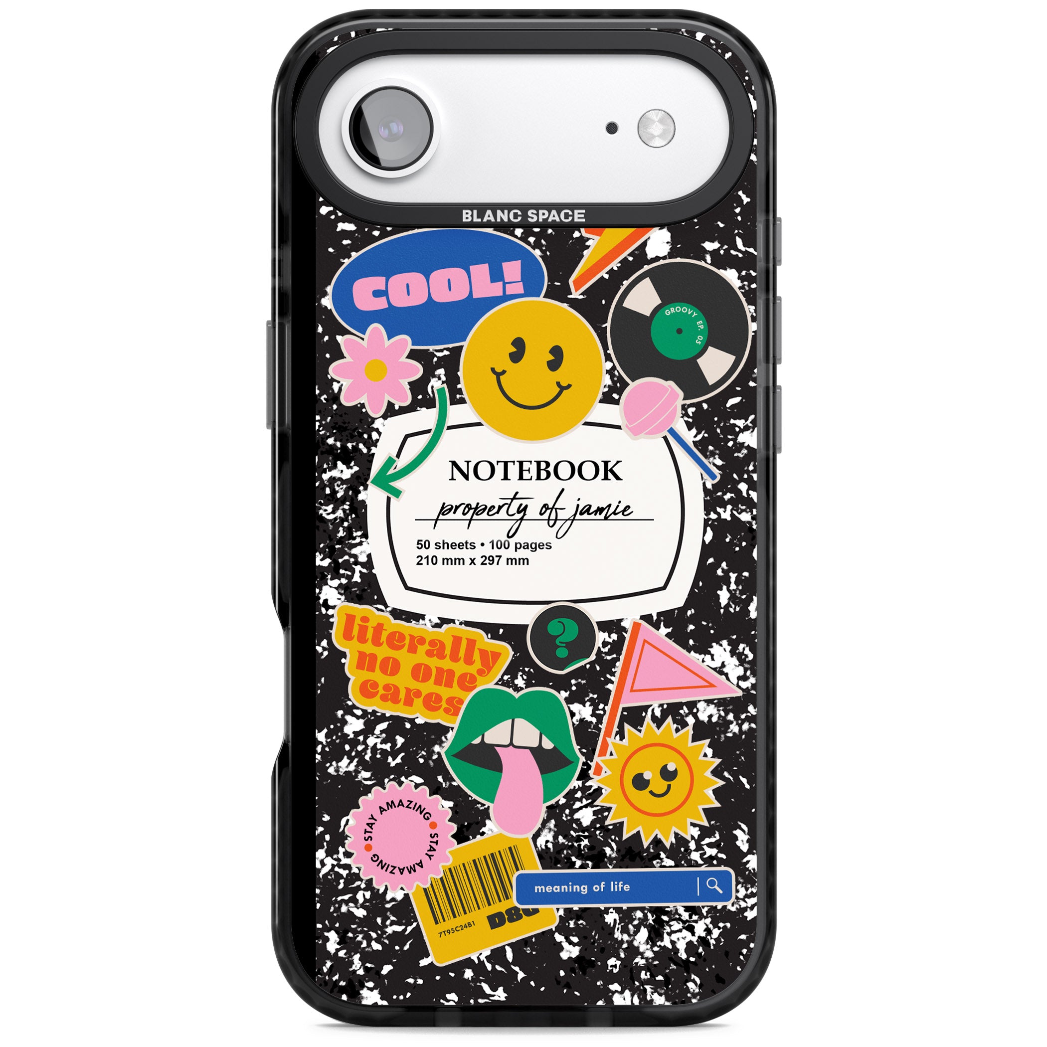 Personalised Quirky Notebook iPhone 17 Air Impact Pro Black Phone Case