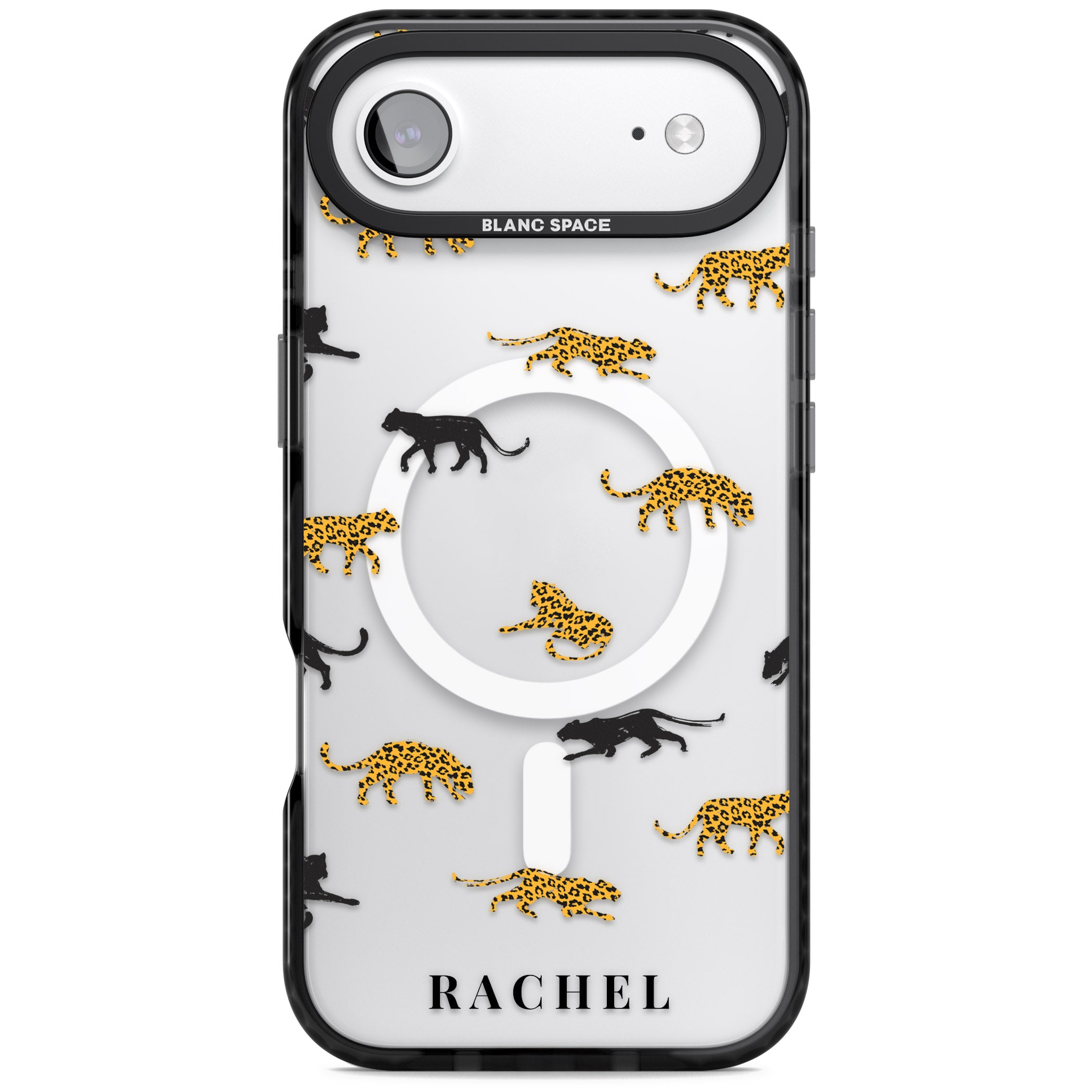Personalised Jaguar Pattern iPhone 17 Air Impact Pro Black Phone Case