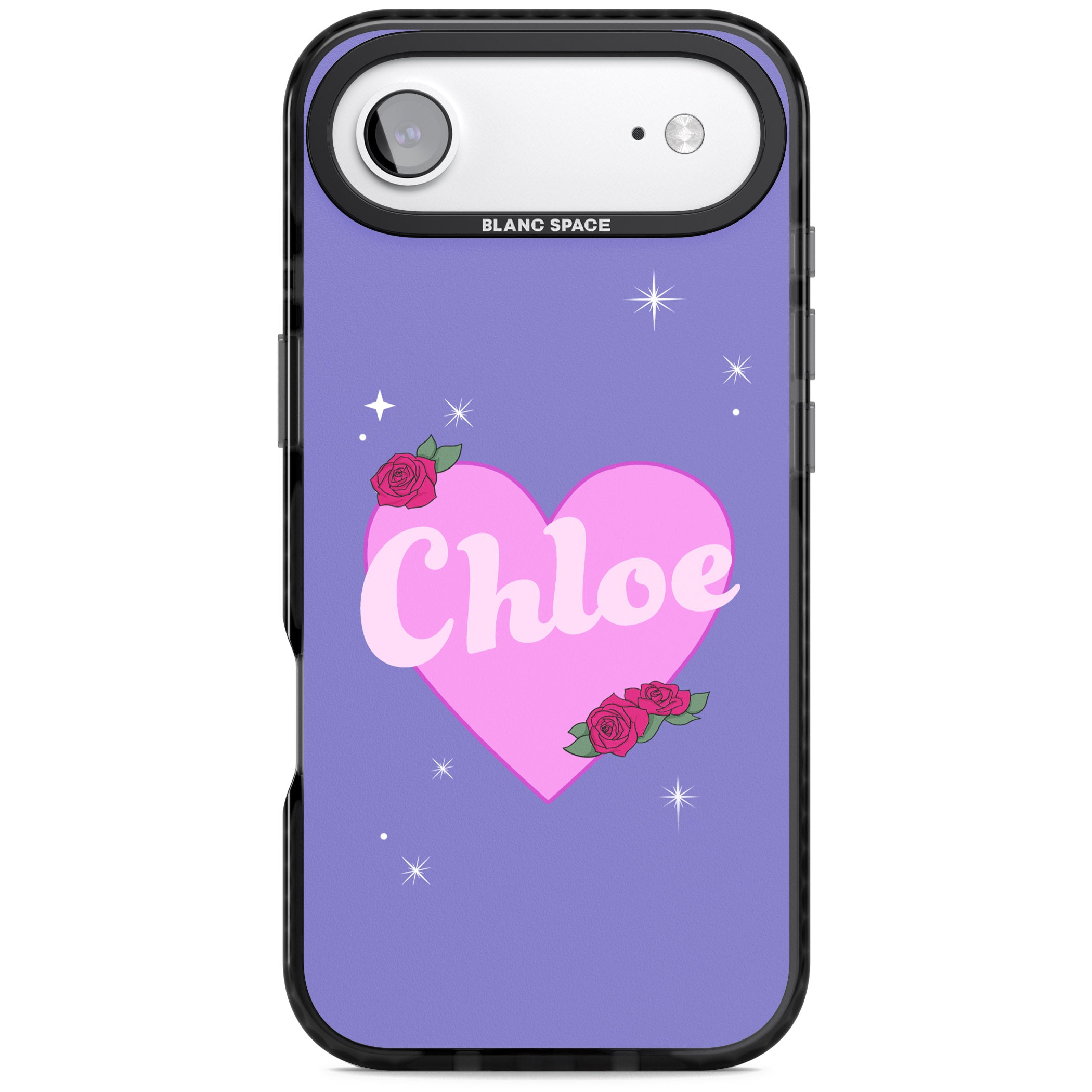 Personalised Glamorous Love Heart iPhone 17 Air Impact Pro Black Phone Case