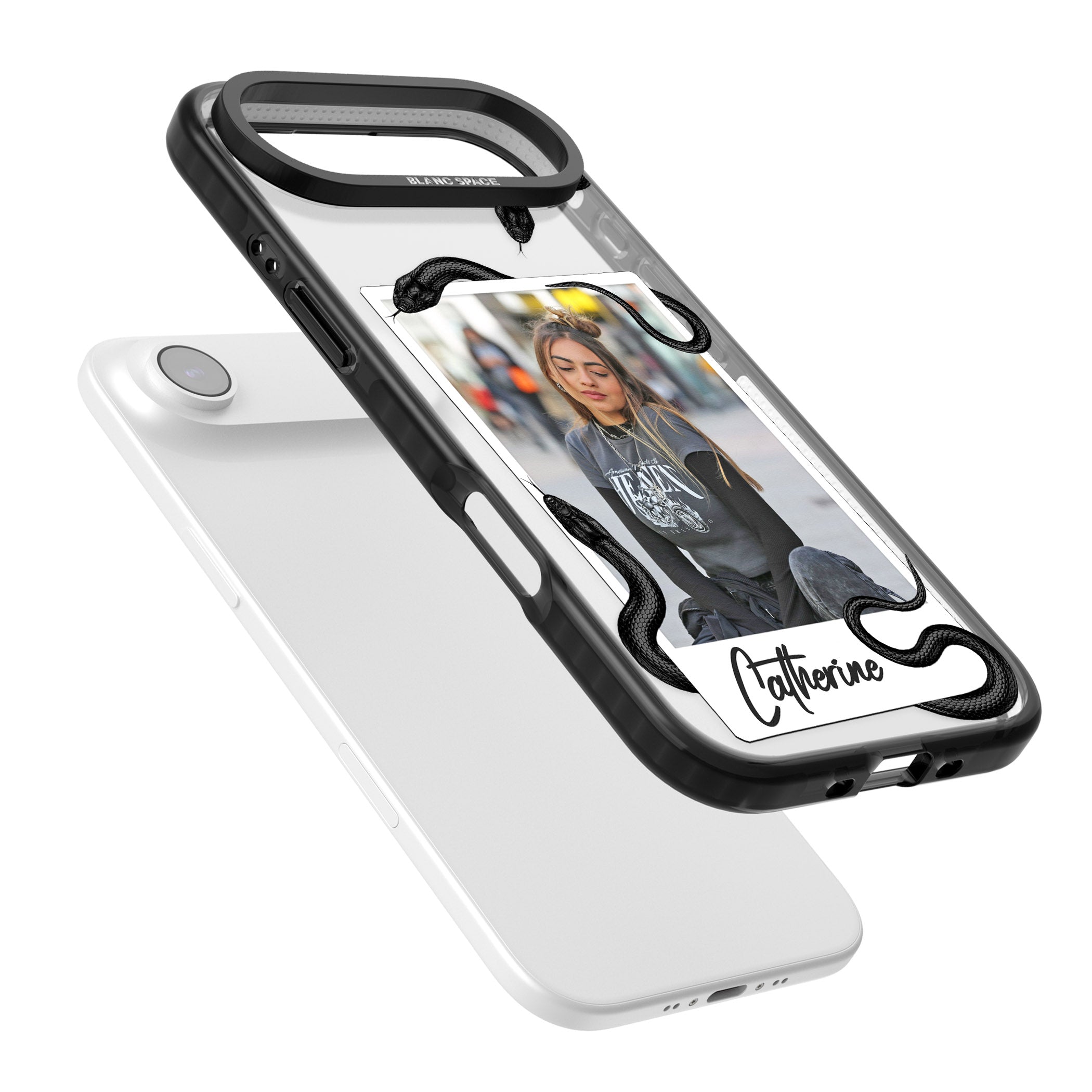 Personalised Snake Instant Photo iPhone 17 Air Impact Pro Black Phone Case Colours