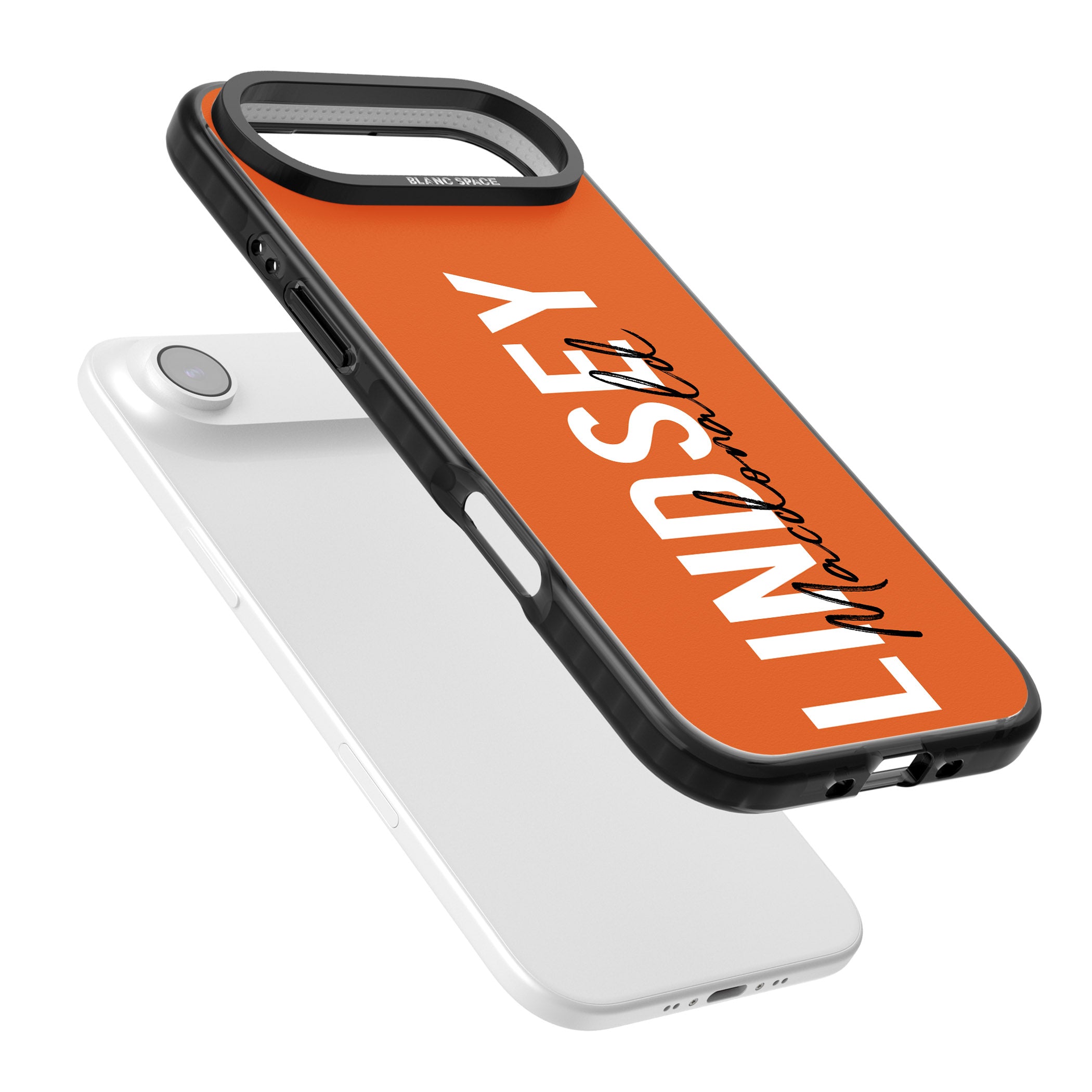 Personalised Bold Name: Orange iPhone 17 Air Impact Pro Black Phone Case Colours