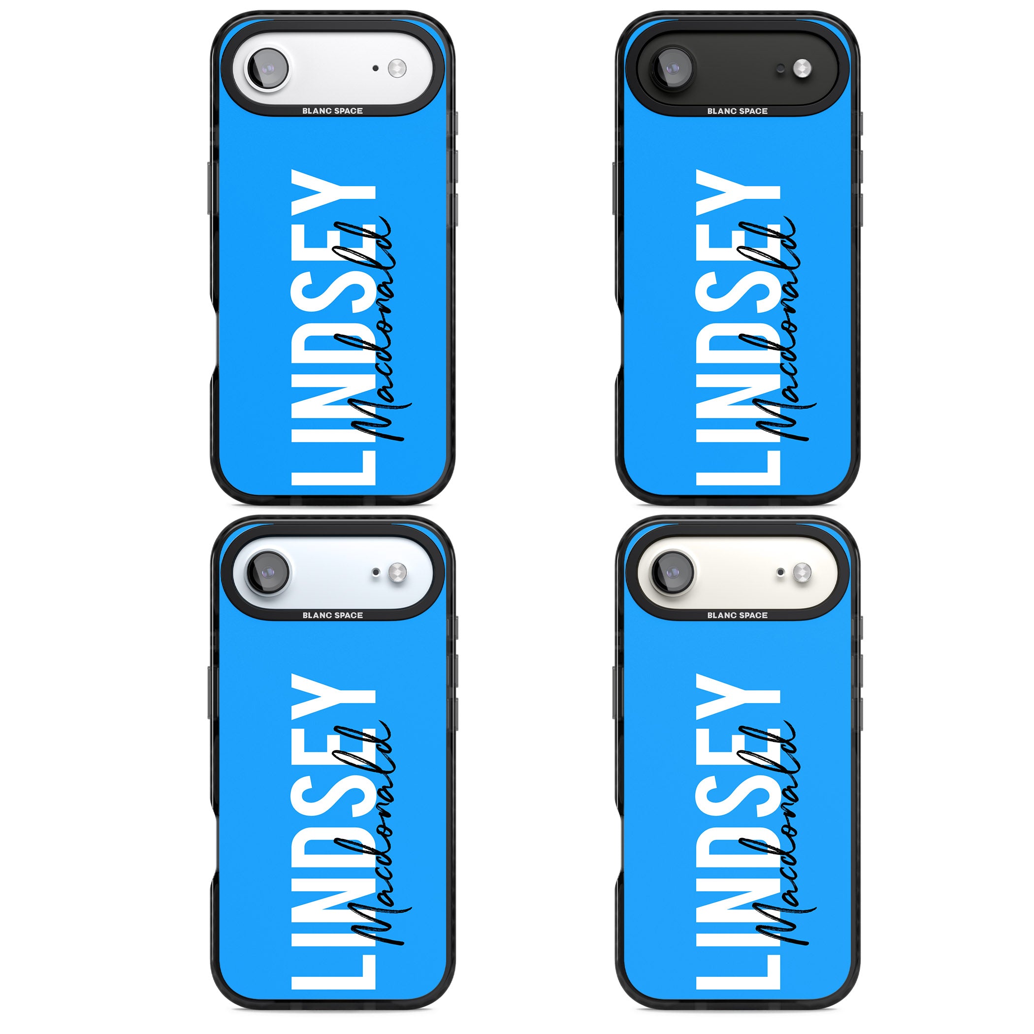 Personalised Bold Name: Blue iPhone 17 Air Impact Pro Black Phone Case APT Impact Protection