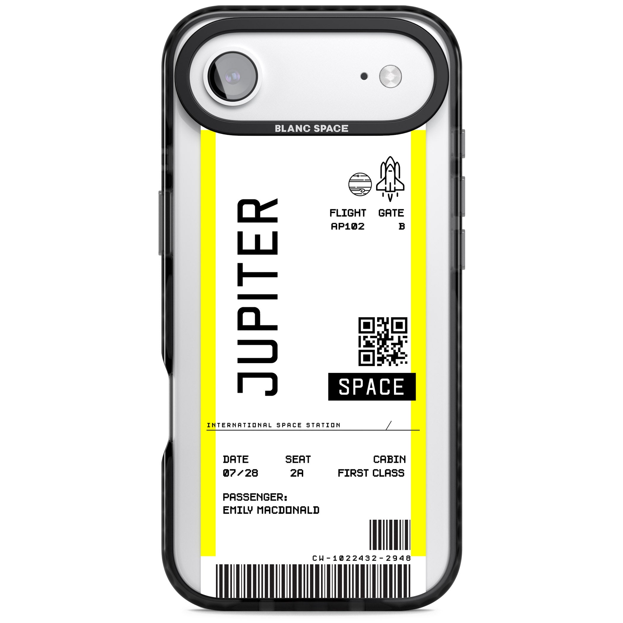 Personalised Jupiter Travel Ticket iPhone 17 Air Impact Pro Black Phone Case