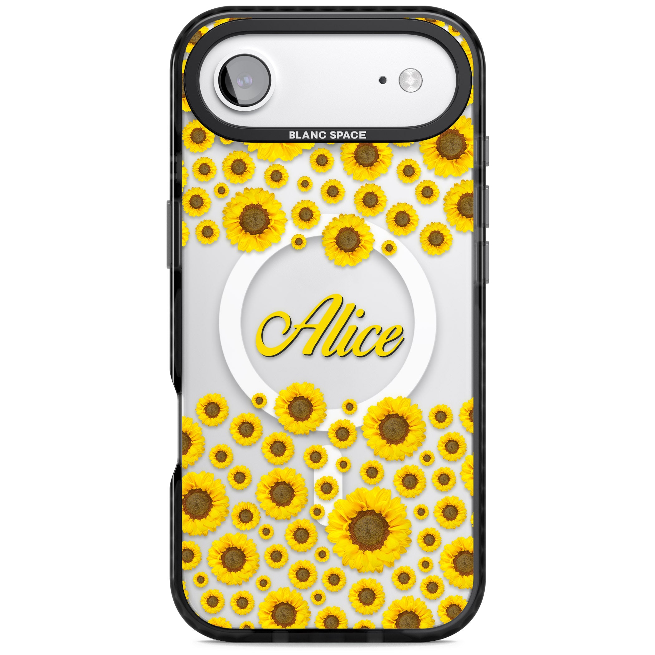 Personalised Sunflowers iPhone 17 Air Impact Pro Black Phone Case