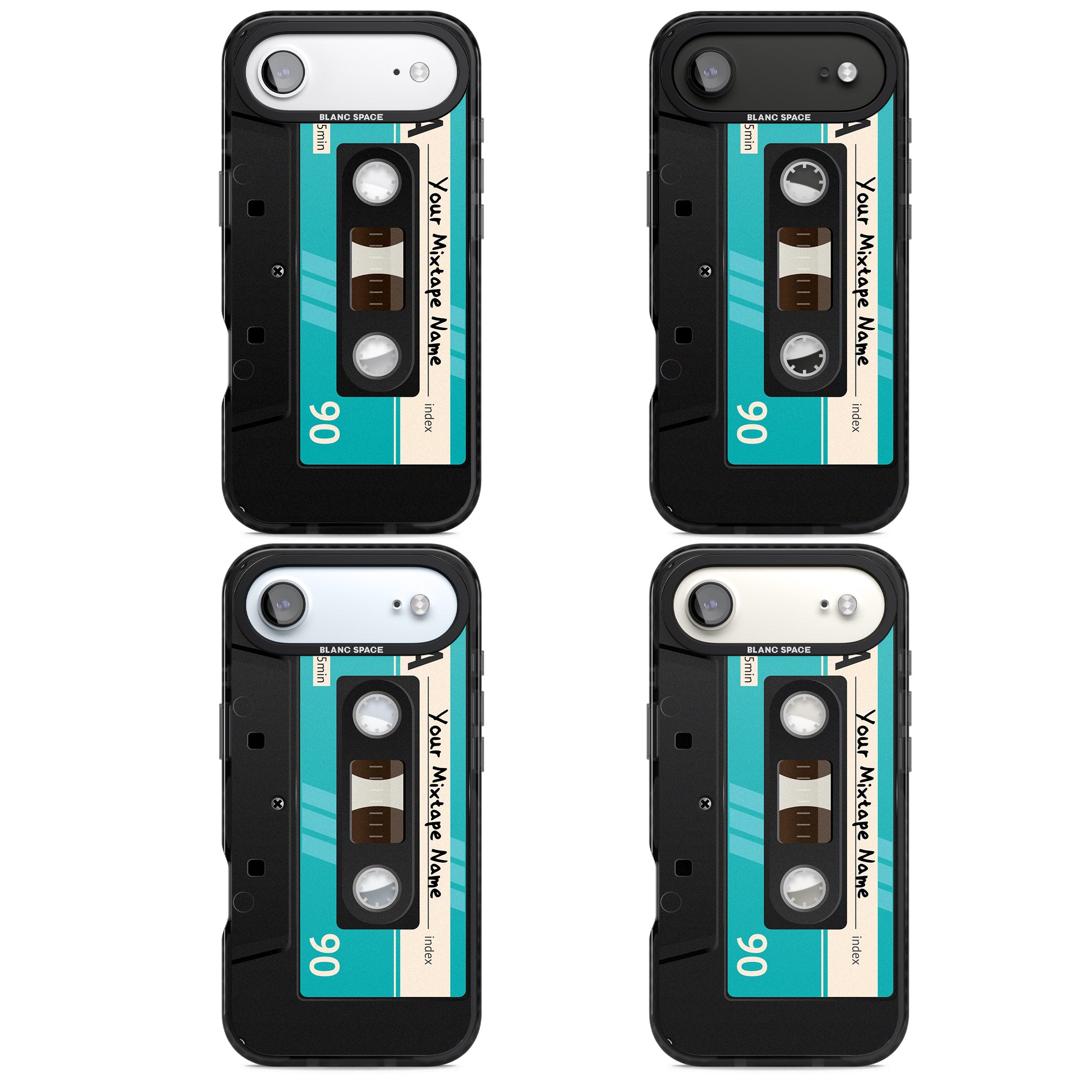 Personalised Retro Mixtape Dark iPhone 17 Air Impact Pro Black Phone Case APT Impact Protection