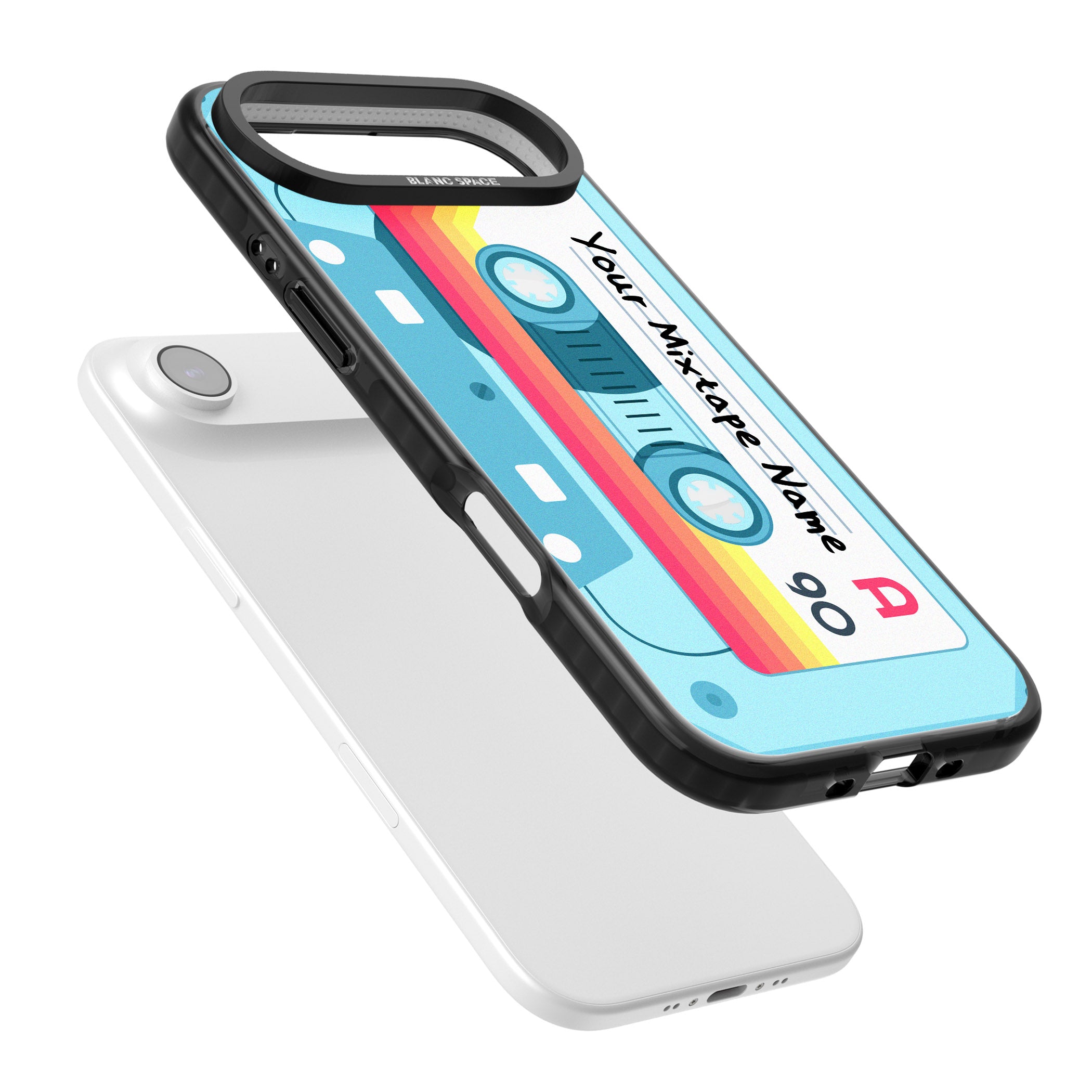 Personalised Retro Mixtape Sporty iPhone 17 Air Impact Pro Black Phone Case Colours