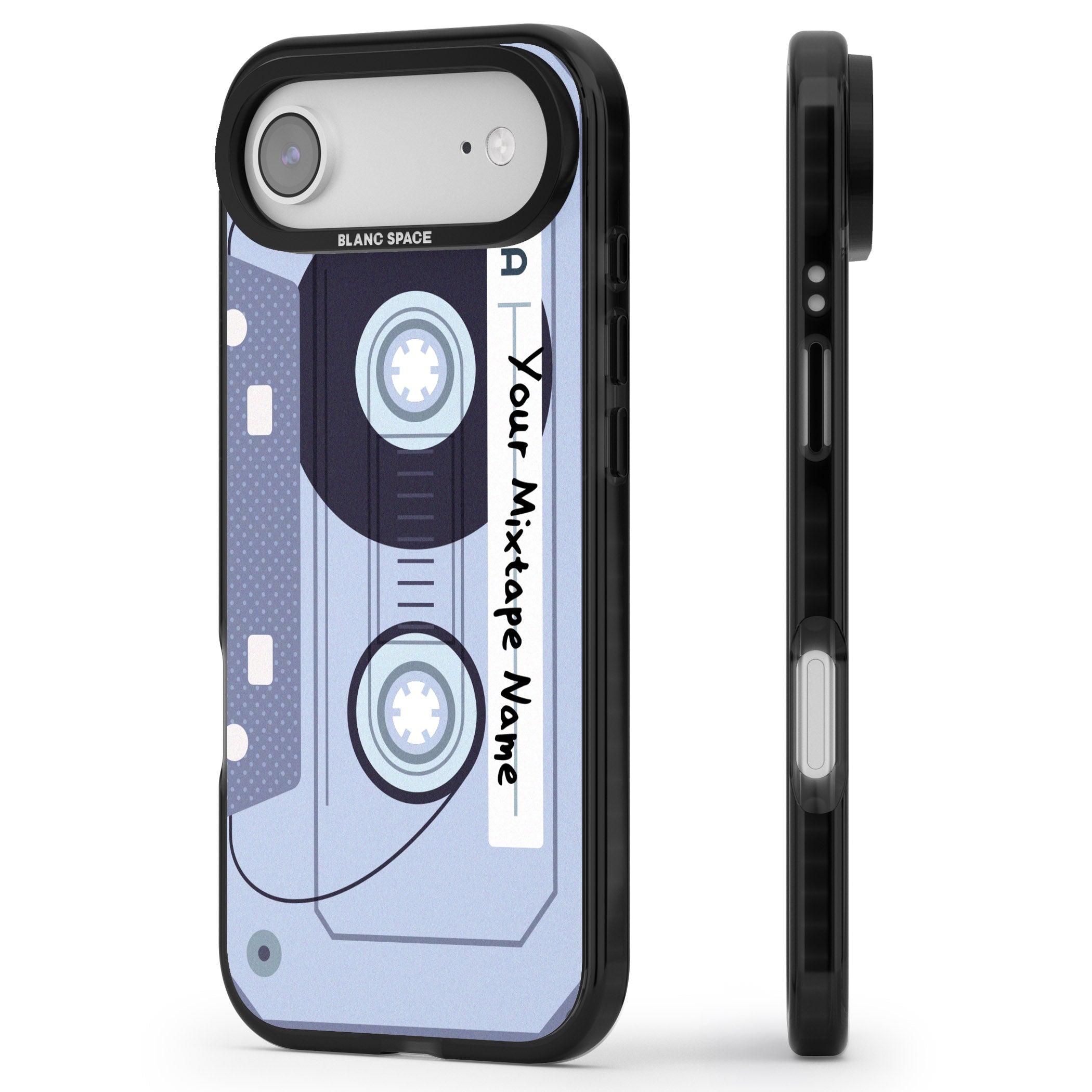 Personalised Retro Mixtape Industrial iPhone 17 Air Impact Pro Black Phone Case Side Profile