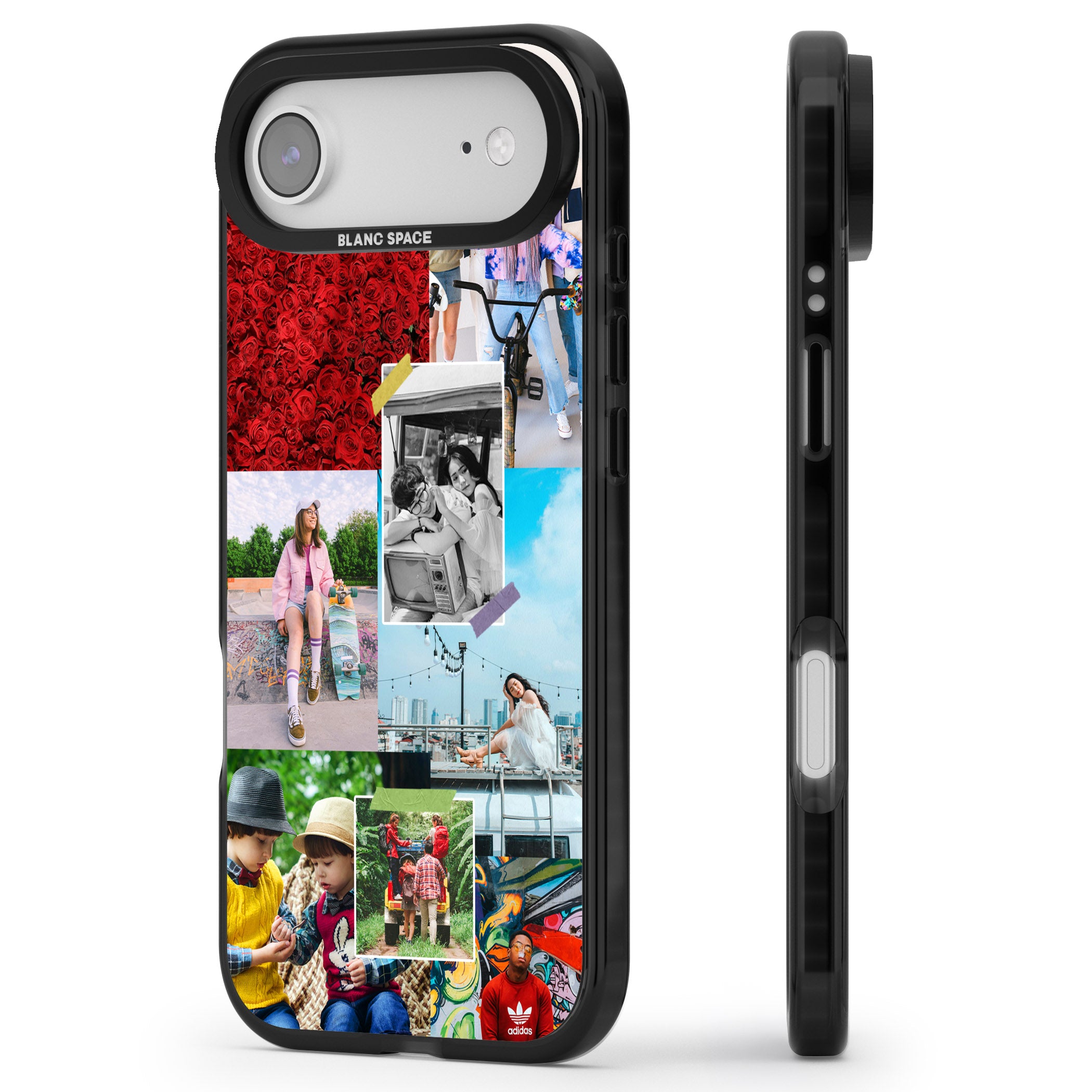 Personalised Photo Collage iPhone 17 Air Impact Pro Black Phone Case Side Profile