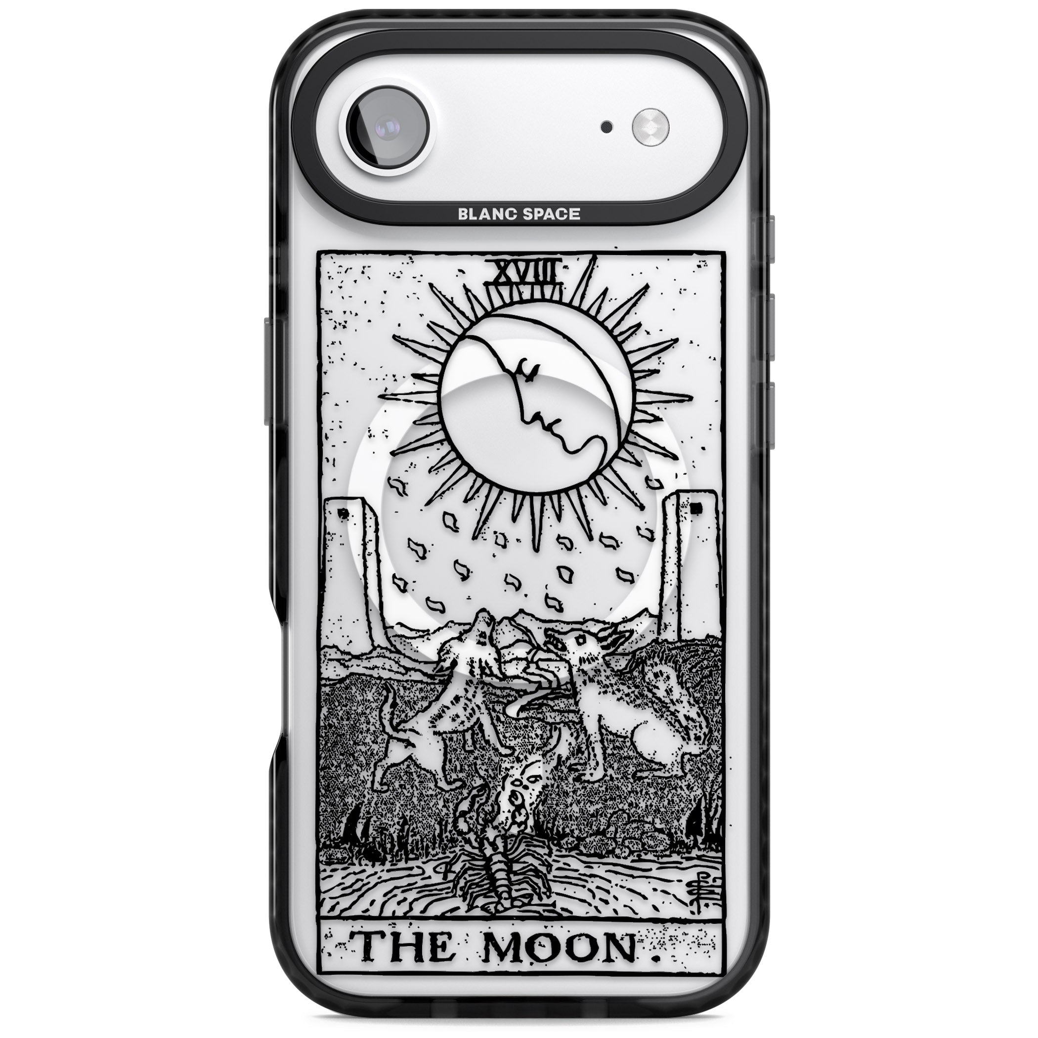 Personalised The Moon Tarot Card (Clear) iPhone 17 Air Impact Pro Black Phone Case