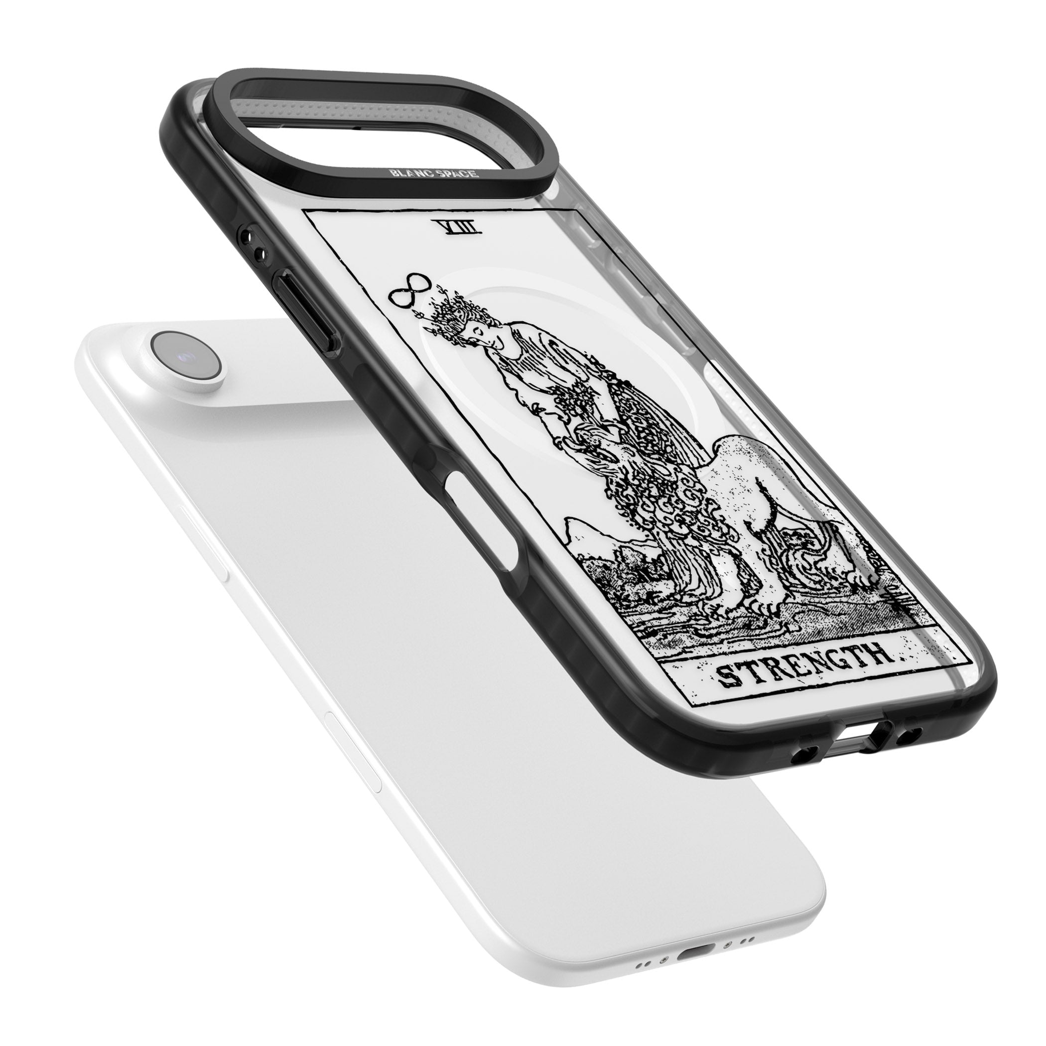 Personalised Strength Tarot Card (Clear) iPhone 17 Air Impact Pro Black Phone Case Colours