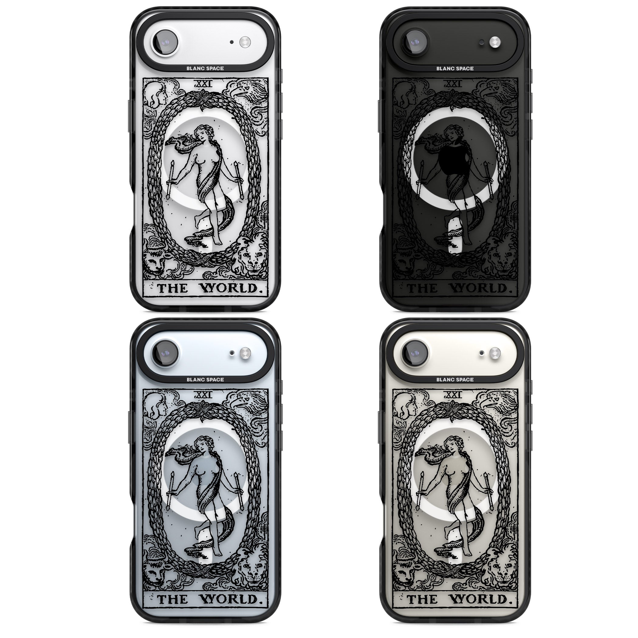 Personalised The World Tarot Card (Clear) iPhone 17 Air Impact Pro Black Phone Case APT Impact Protection