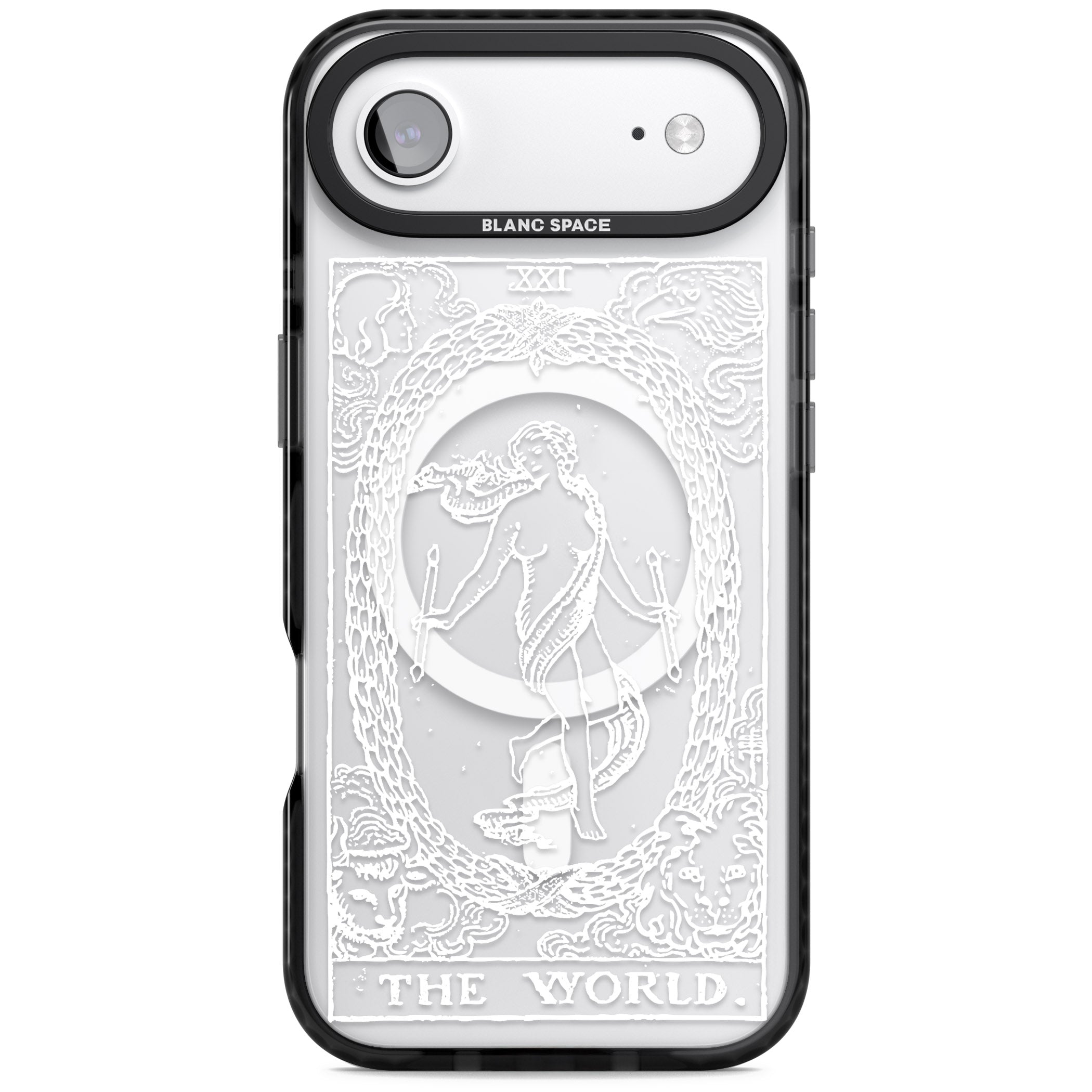 Personalised The World Tarot Card (White) iPhone 17 Air Impact Pro Black Phone Case