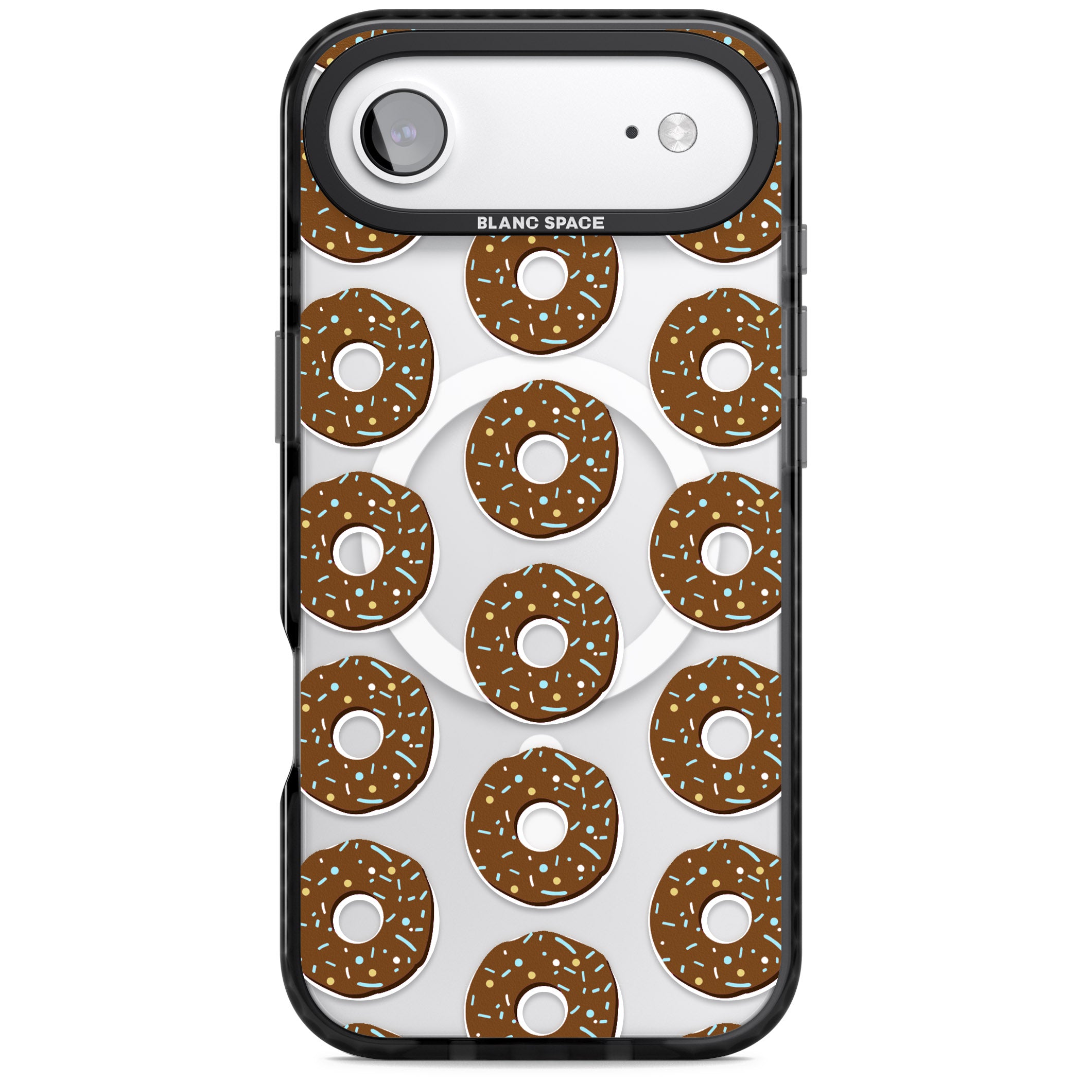 Chocolate Donut Pattern iPhone 17 Air Impact Pro Black Phone Case