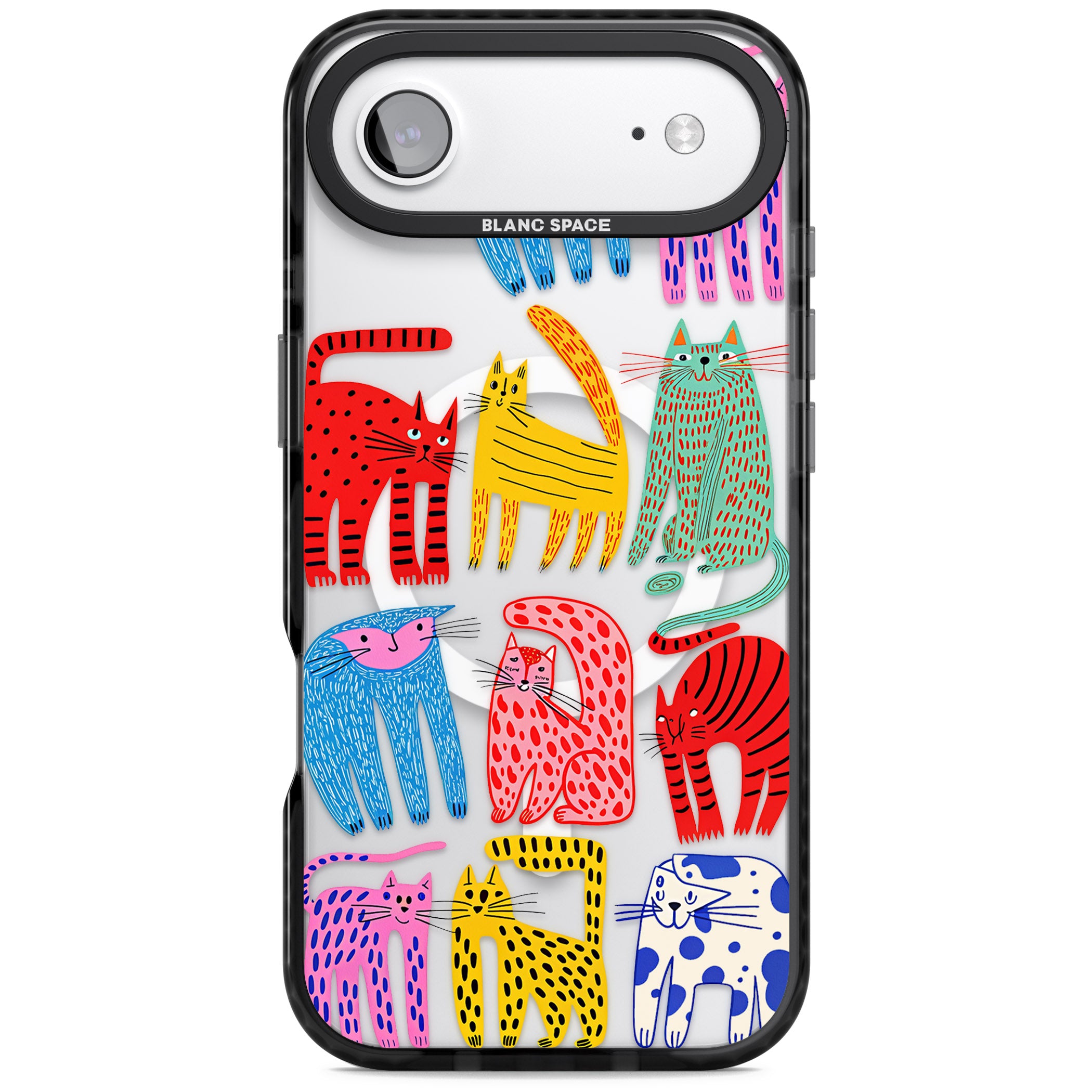Abstract Colourful Cats iPhone 17 Air Impact Pro Black Phone Case