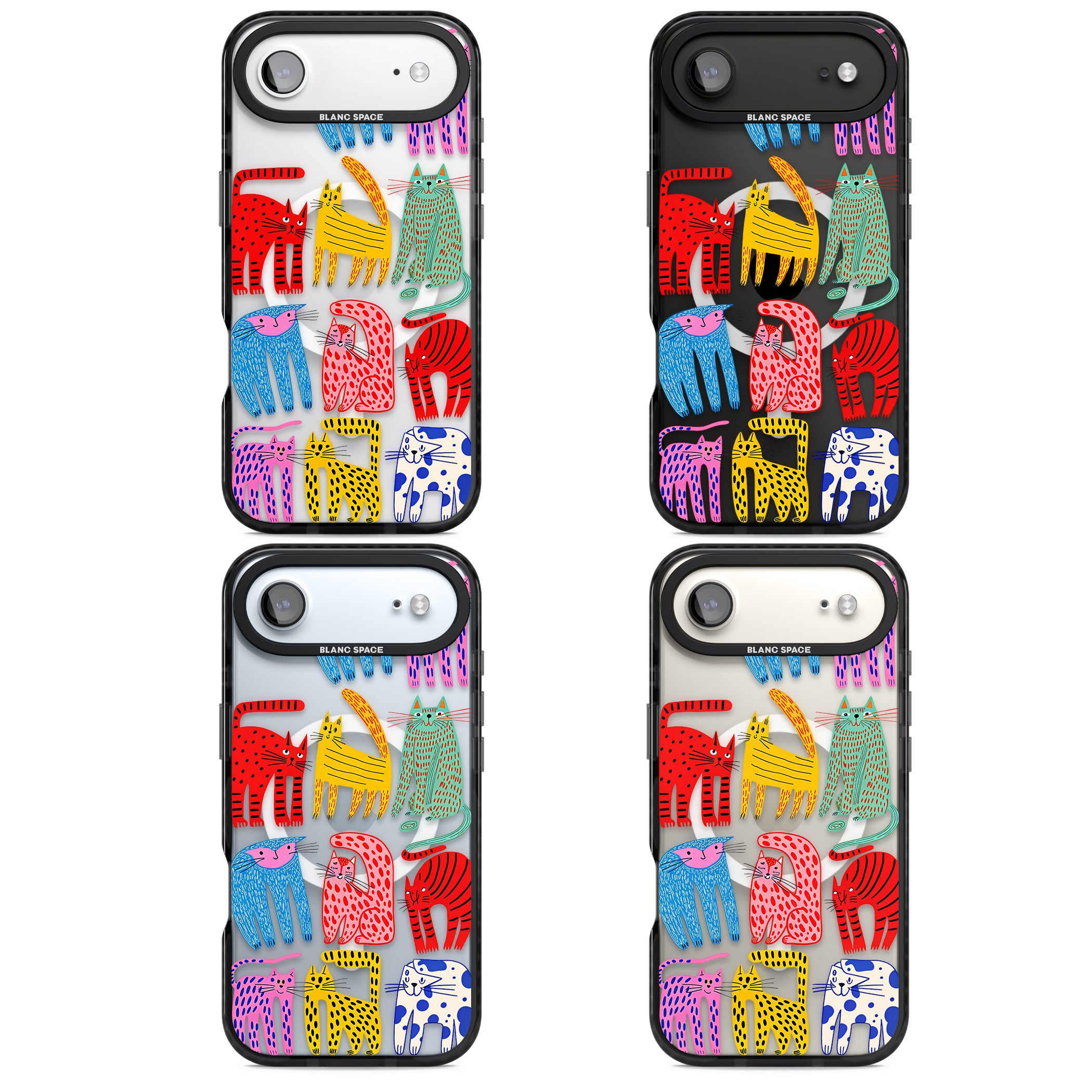 Abstract Colourful Cats iPhone 17 Air Impact Pro Black Phone Case APT Impact Protection