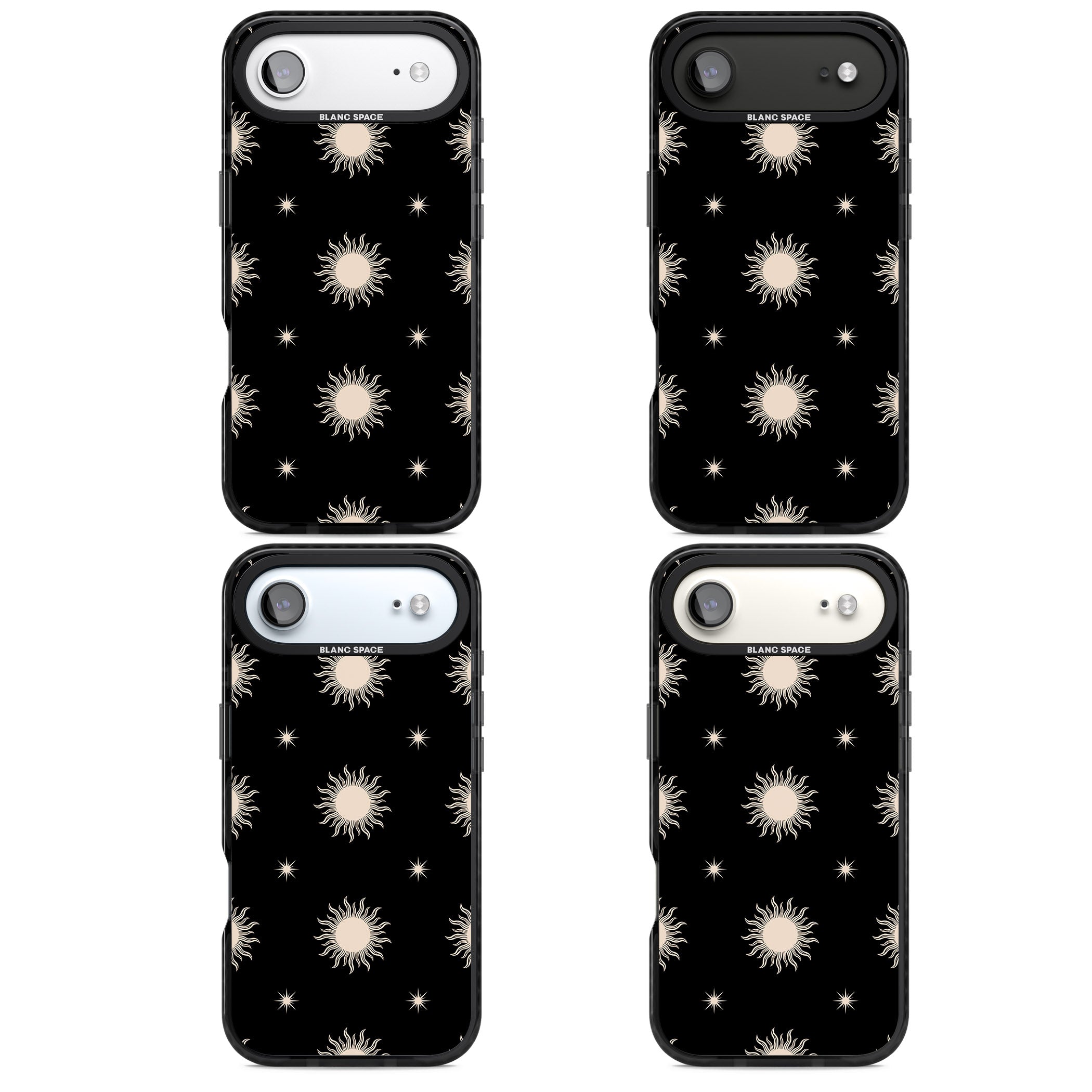 Celestial Patterns Classic Suns (Black) iPhone 17 Air Impact Pro Black Phone Case APT Impact Protection