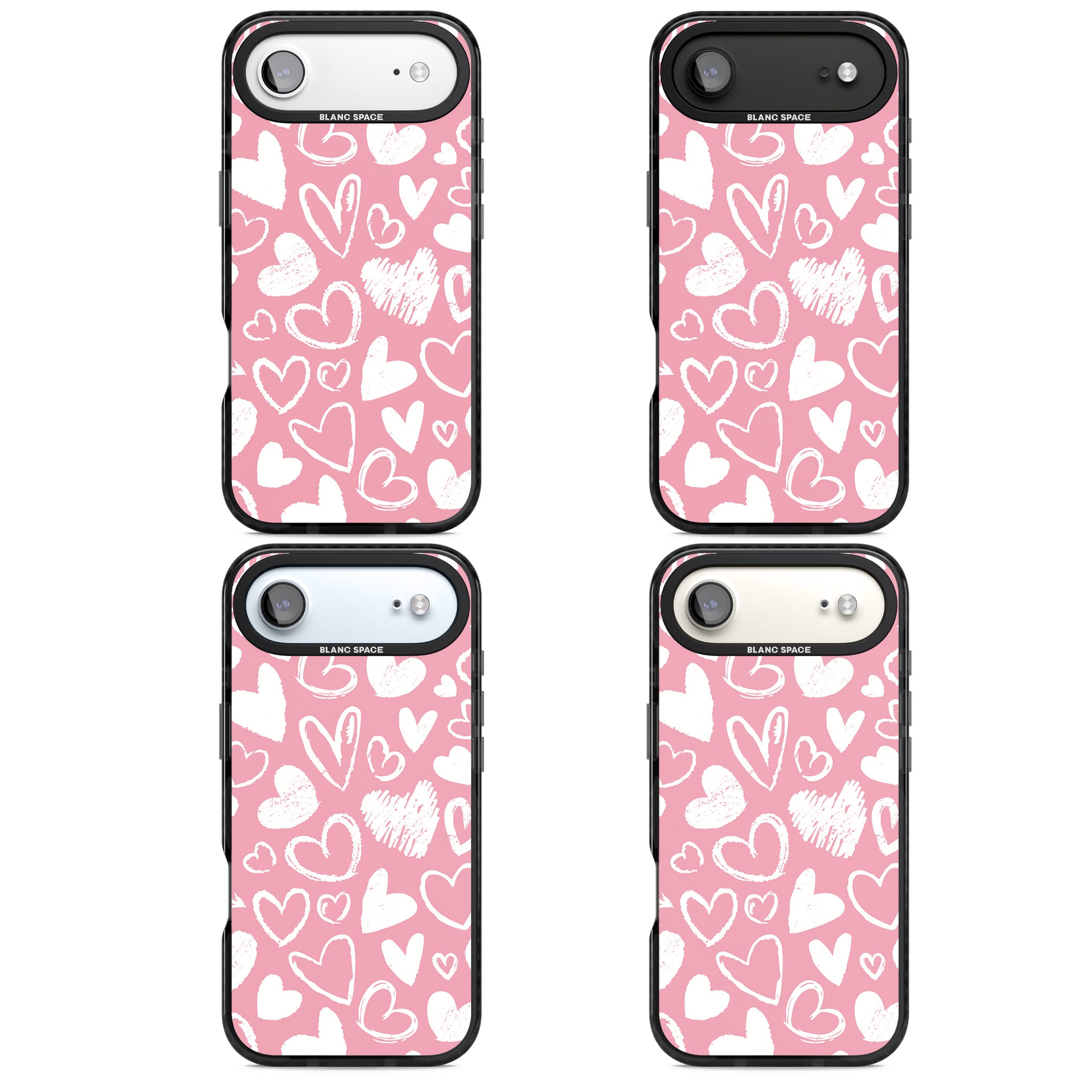 Chalk Hearts iPhone 17 Air Impact Pro Black Phone Case APT Impact Protection