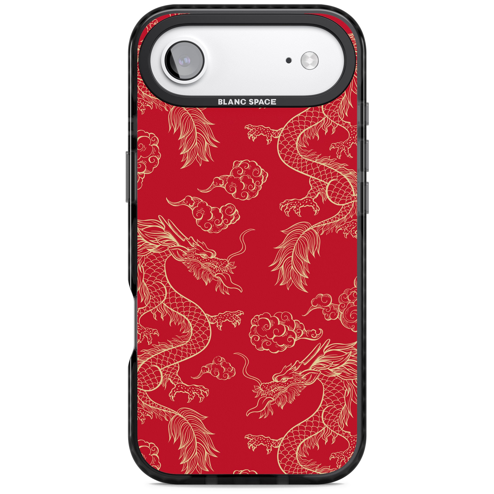 Red And Gold Dragon Pattern iPhone 17 Air Impact Pro Black Phone Case