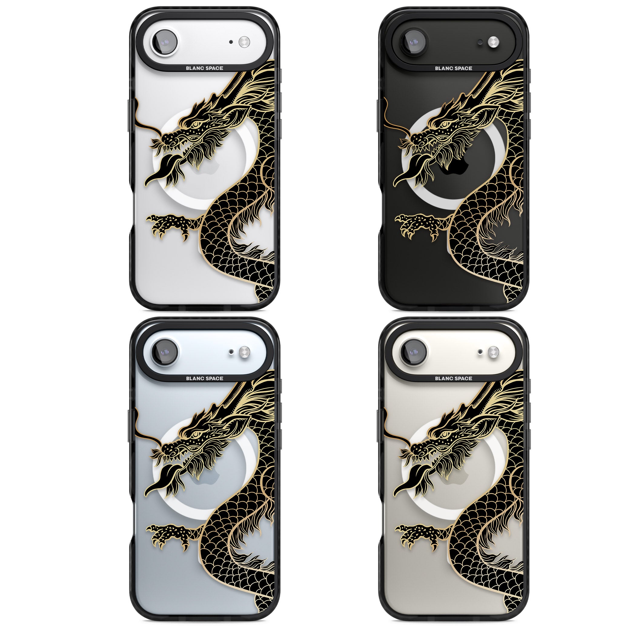 Large Black Dragon iPhone 17 Air Impact Pro Black Phone Case APT Impact Protection