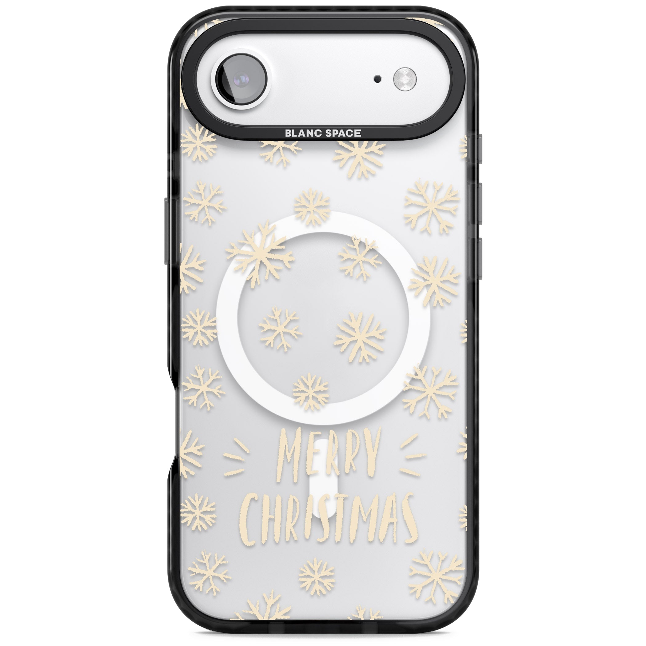 Christmas Snowflake Pattern iPhone 17 Air Impact Pro Black Phone Case