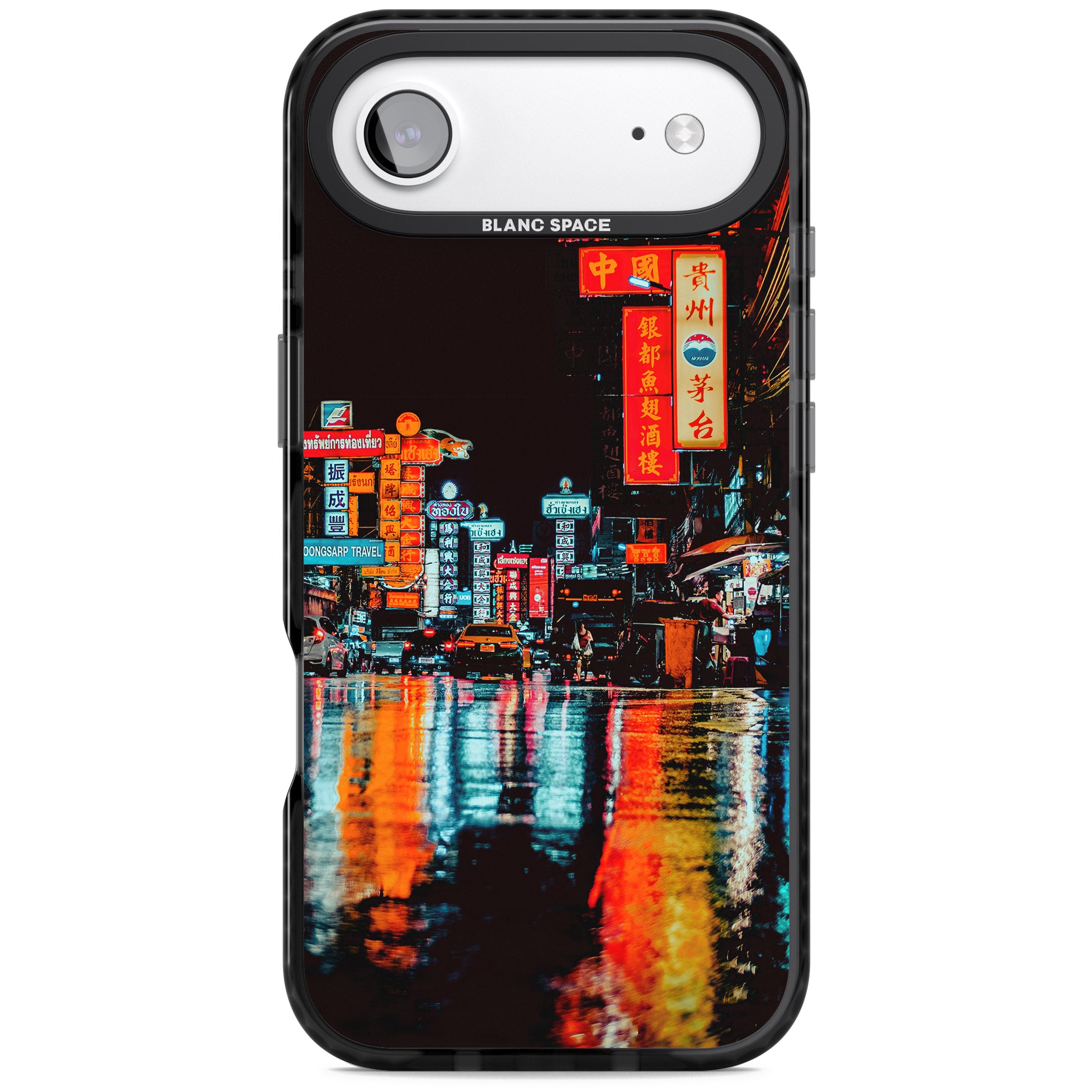 Neon City iPhone 17 Air Impact Pro Black Phone Case