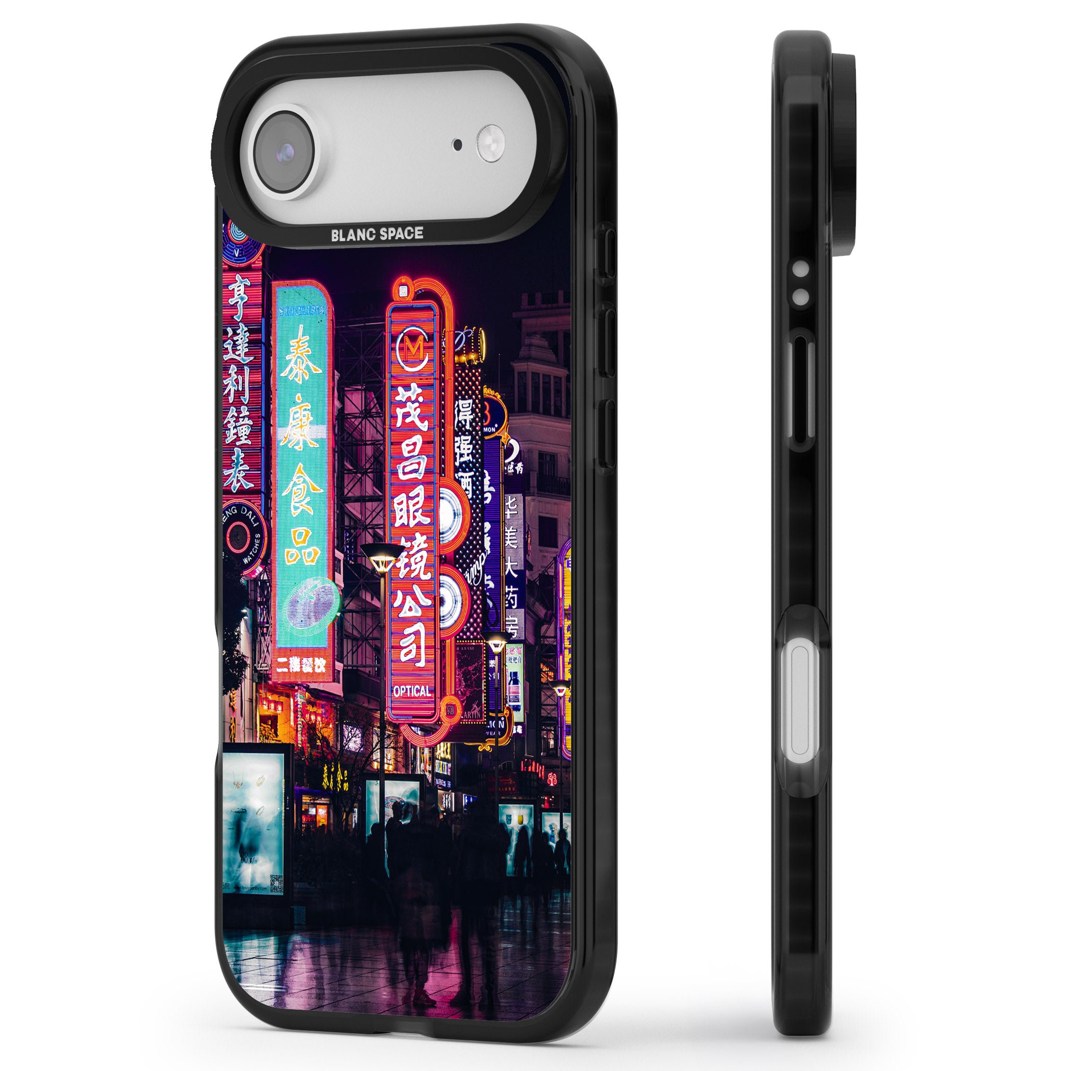 Neon Streets iPhone 17 Air Impact Pro Black Phone Case Side Profile