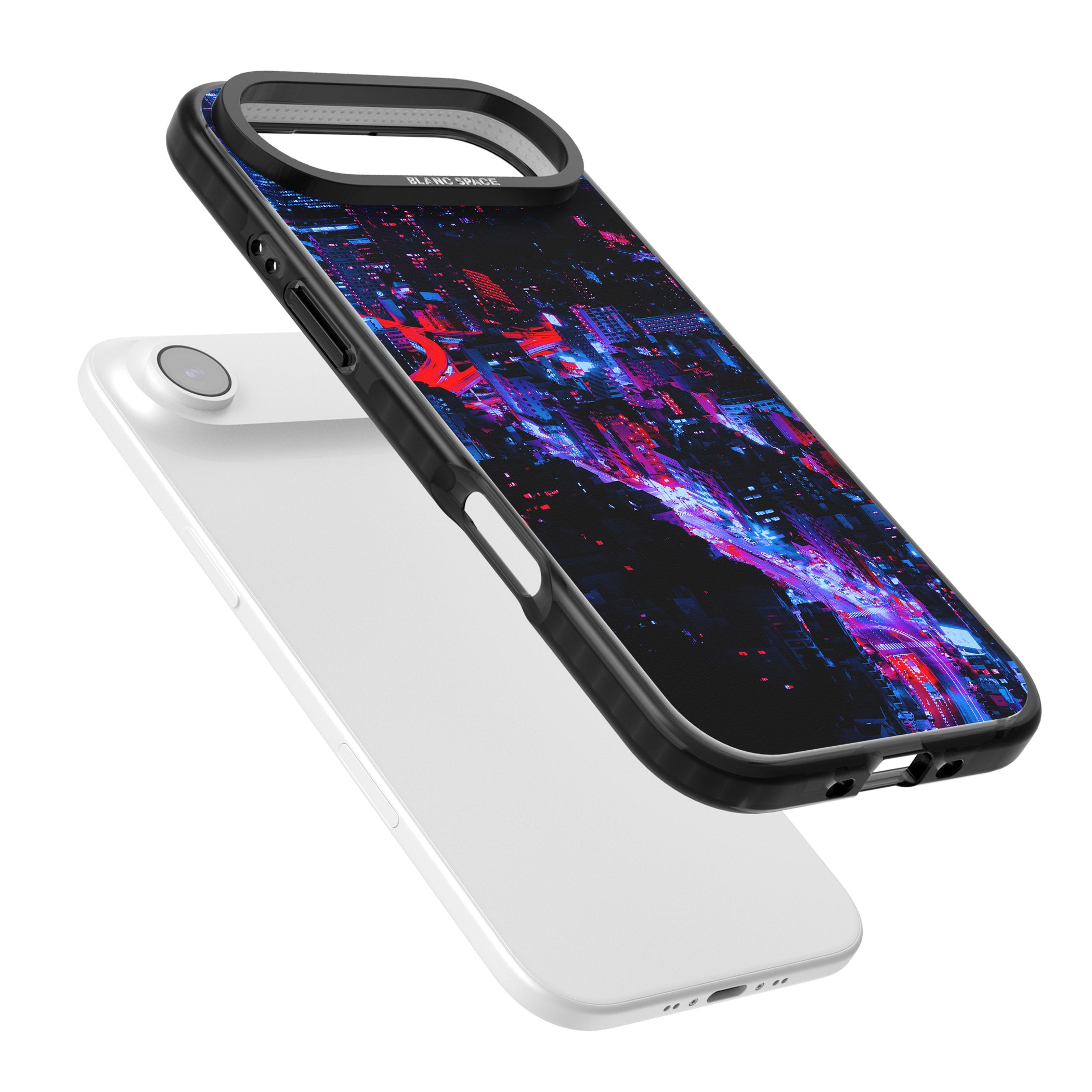 Neon Cityscape iPhone 17 Air Impact Pro Black Phone Case Colours
