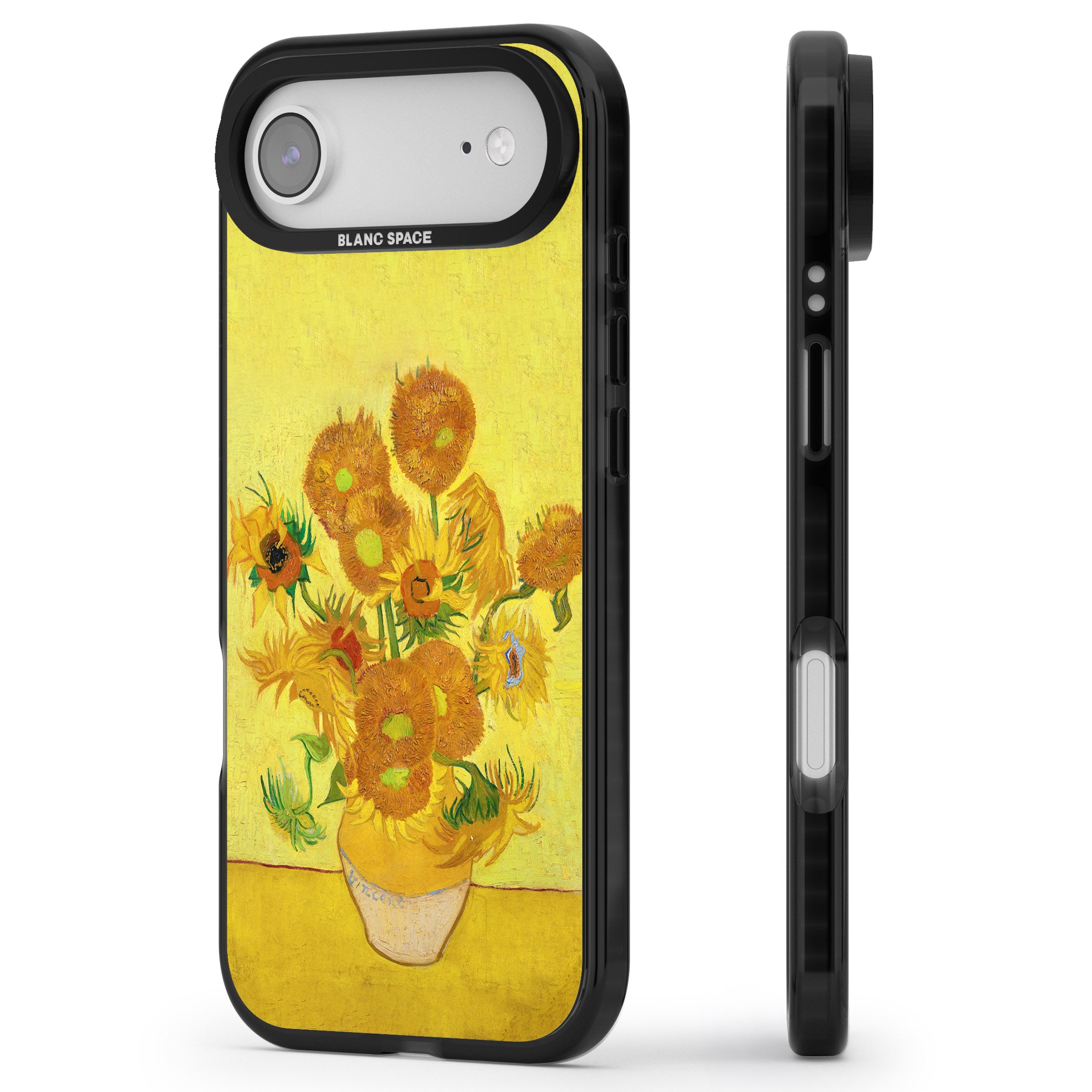 Sunflowers iPhone 17 Air Impact Pro Black Phone Case Side Profile