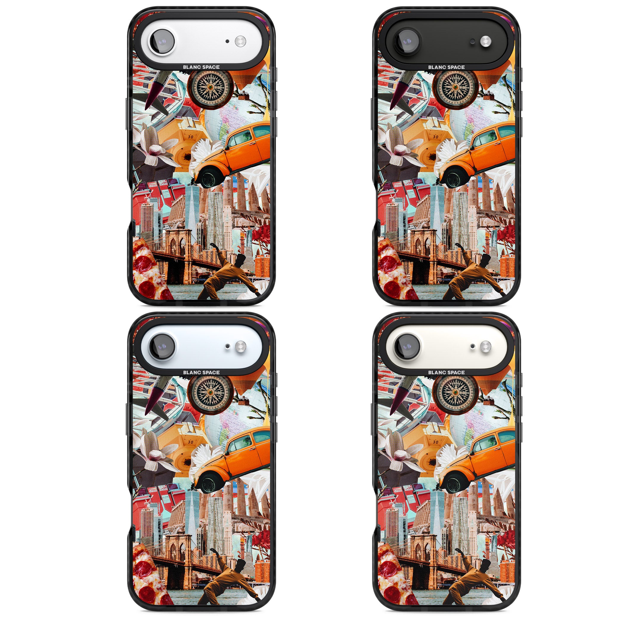 Bold New York Collage iPhone 17 Air Impact Pro Black Phone Case APT Impact Protection