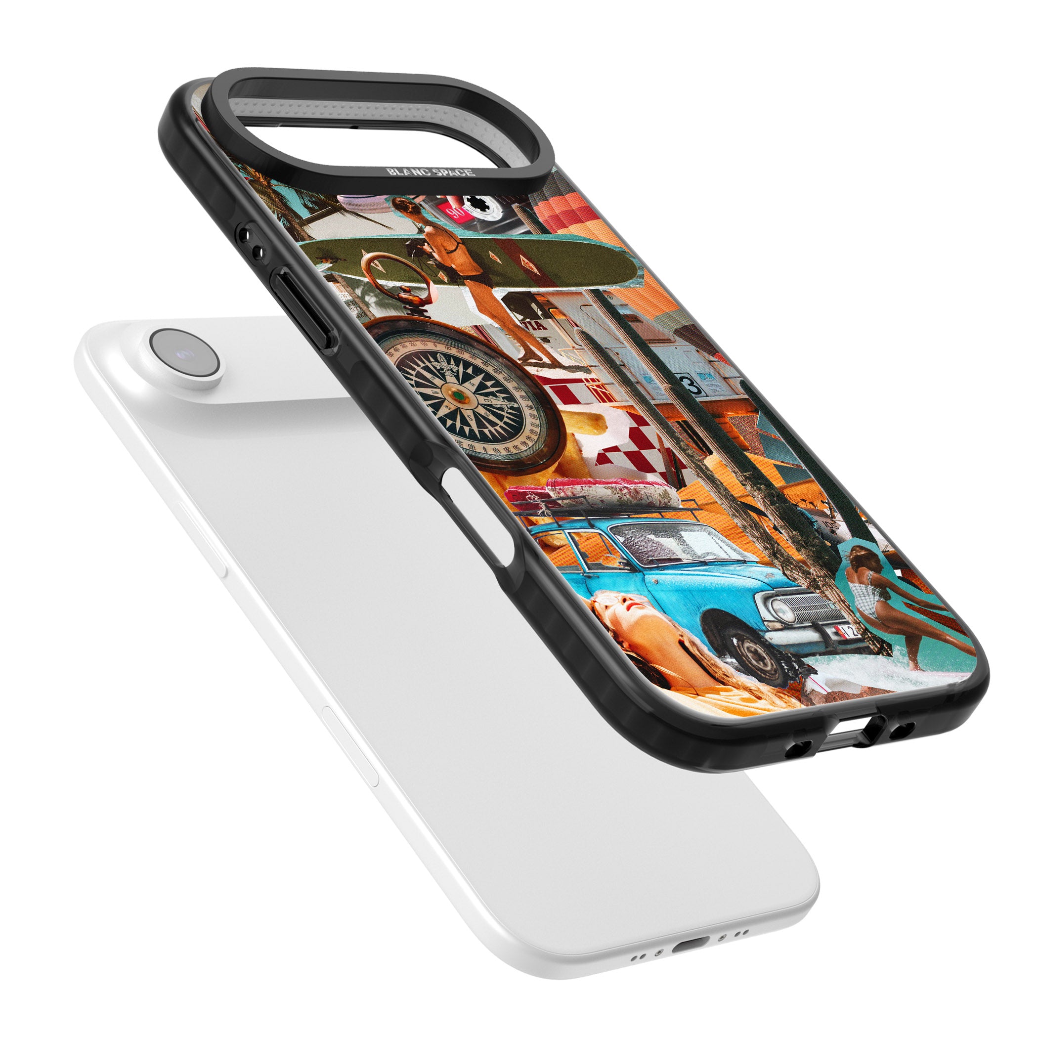 Vintage Collage: Road Trip iPhone 17 Air Impact Pro Black Phone Case Colours