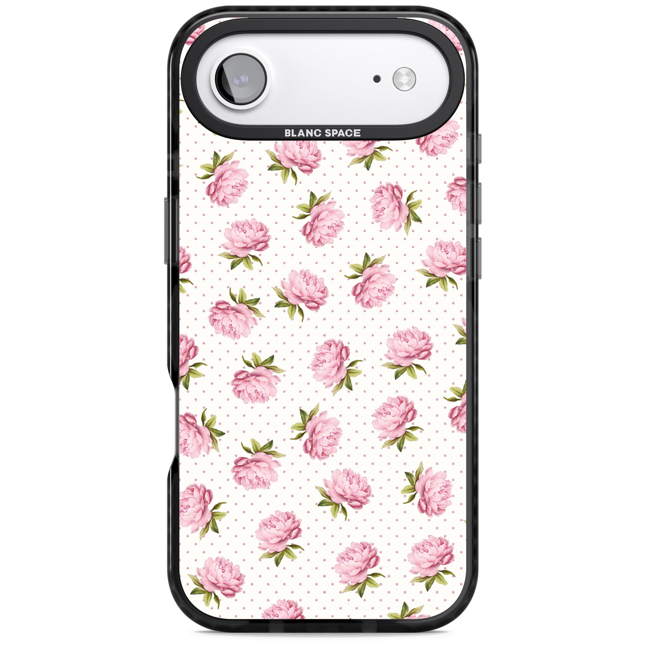 Soft Peonies iPhone 17 Air Impact Pro Black Phone Case