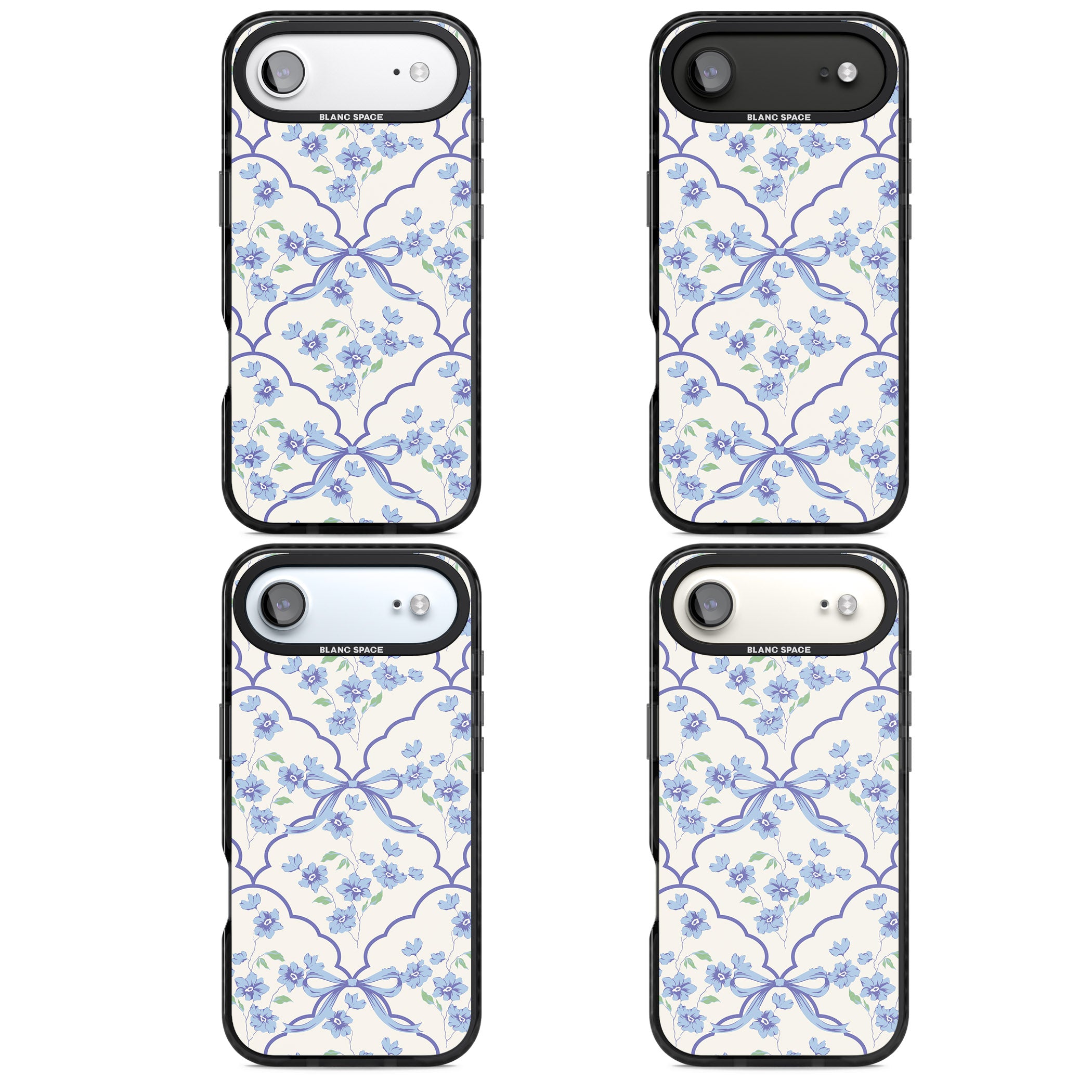 Blue Cottage Floral iPhone 17 Air Impact Pro Black Phone Case APT Impact Protection