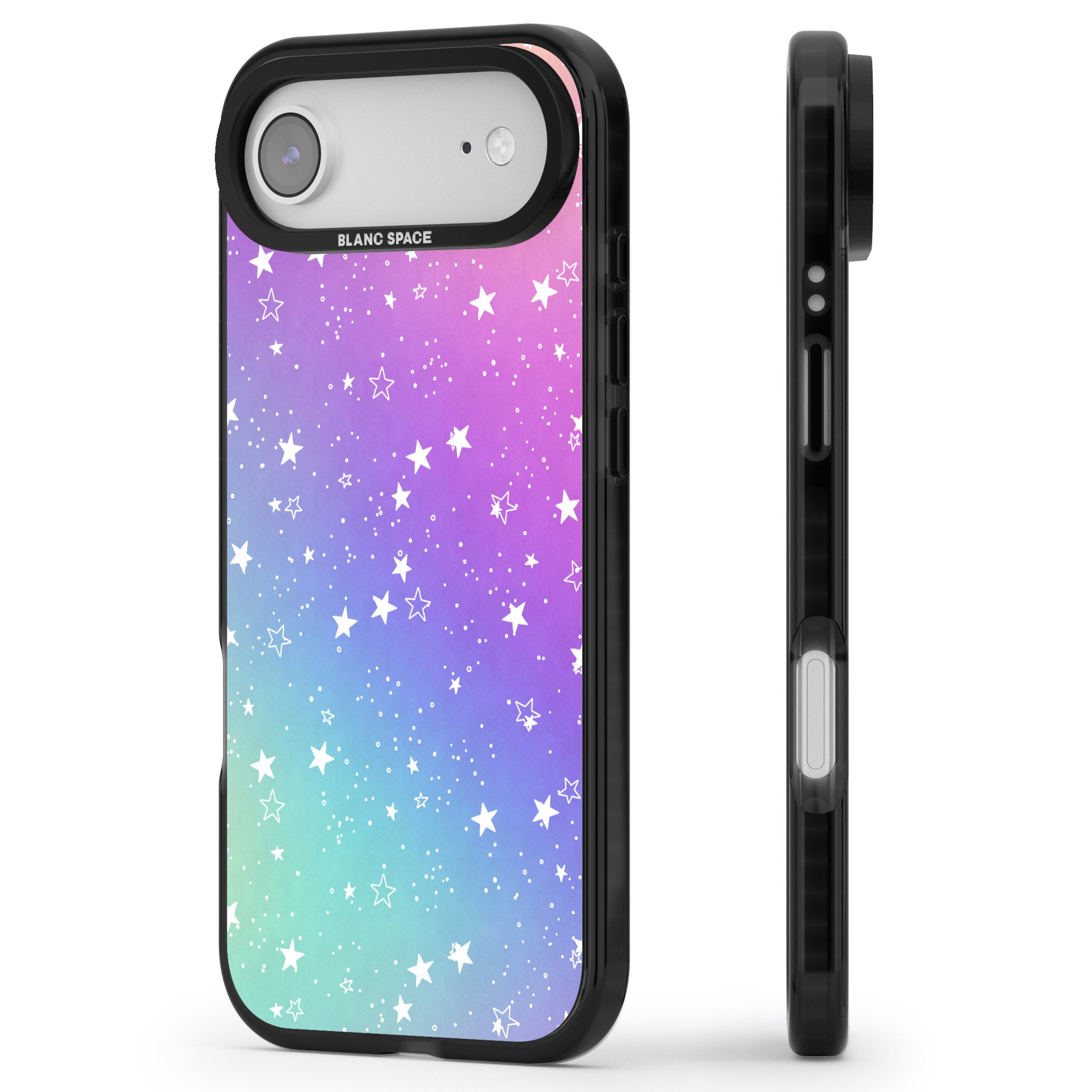Pastel Starry Sky iPhone 17 Air Impact Pro Black Phone Case Side Profile